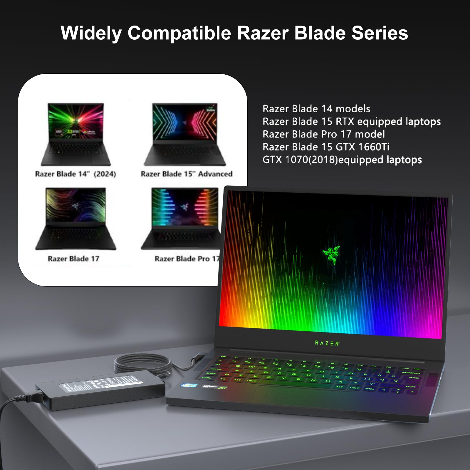 Ładowarka 230W do Razer Blade 14 15 16 17 Rc30-0248 Rc30-0238 RZ09-0248