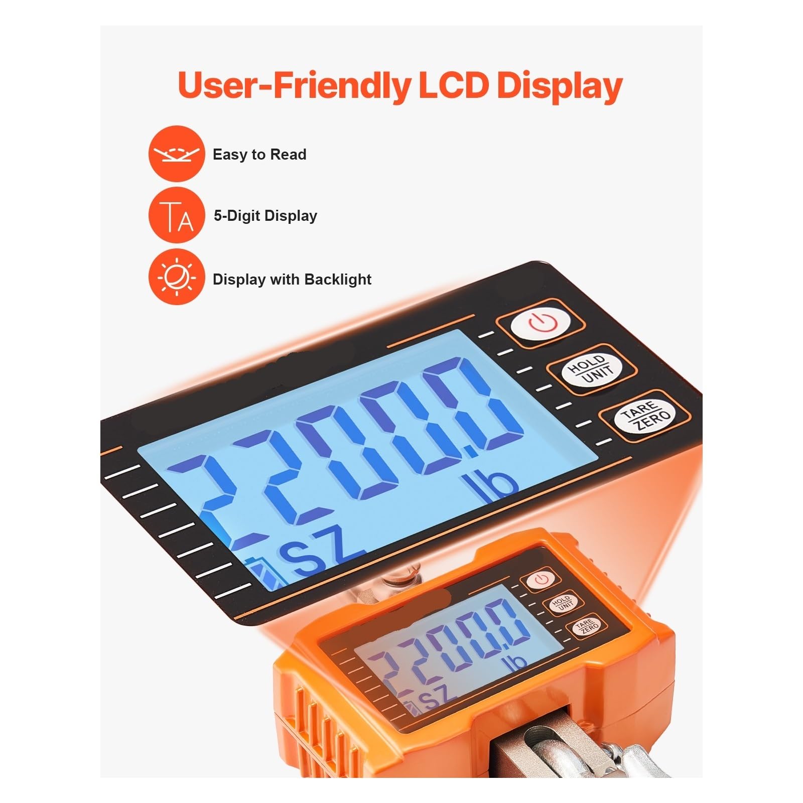 Báscula Colgante Digital retroiluminación LCD portátil de la grúa fábrica Escala Colgante 1000kg Digitaces Industrial