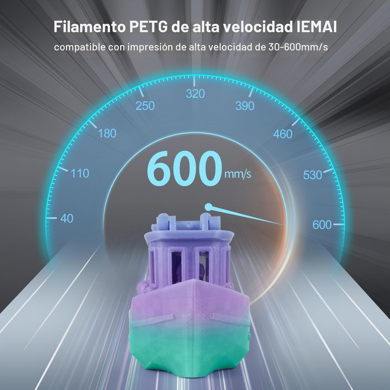 IEMAI Filamento PETG 1,75 mm Para Impresora 3D, Arcoíris Gradual - Verde Lila/Amarillo, Verde/Rosa, Amarillo/Rosa Lila - Precisión Dimensional +/-