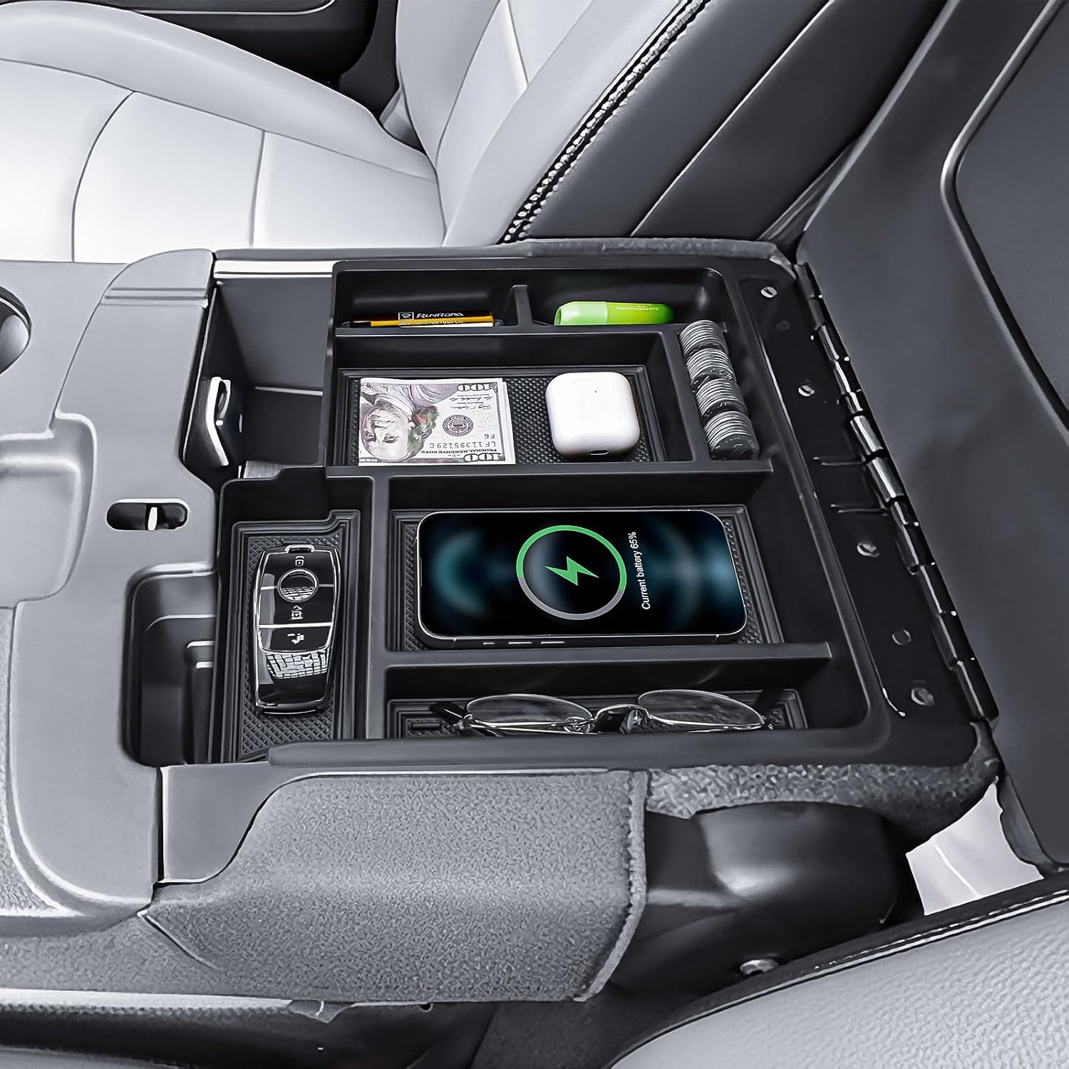 RUNROAD Center Console Tray for 2013-2024 Dodge RAM 1500 Classic 2500 3500