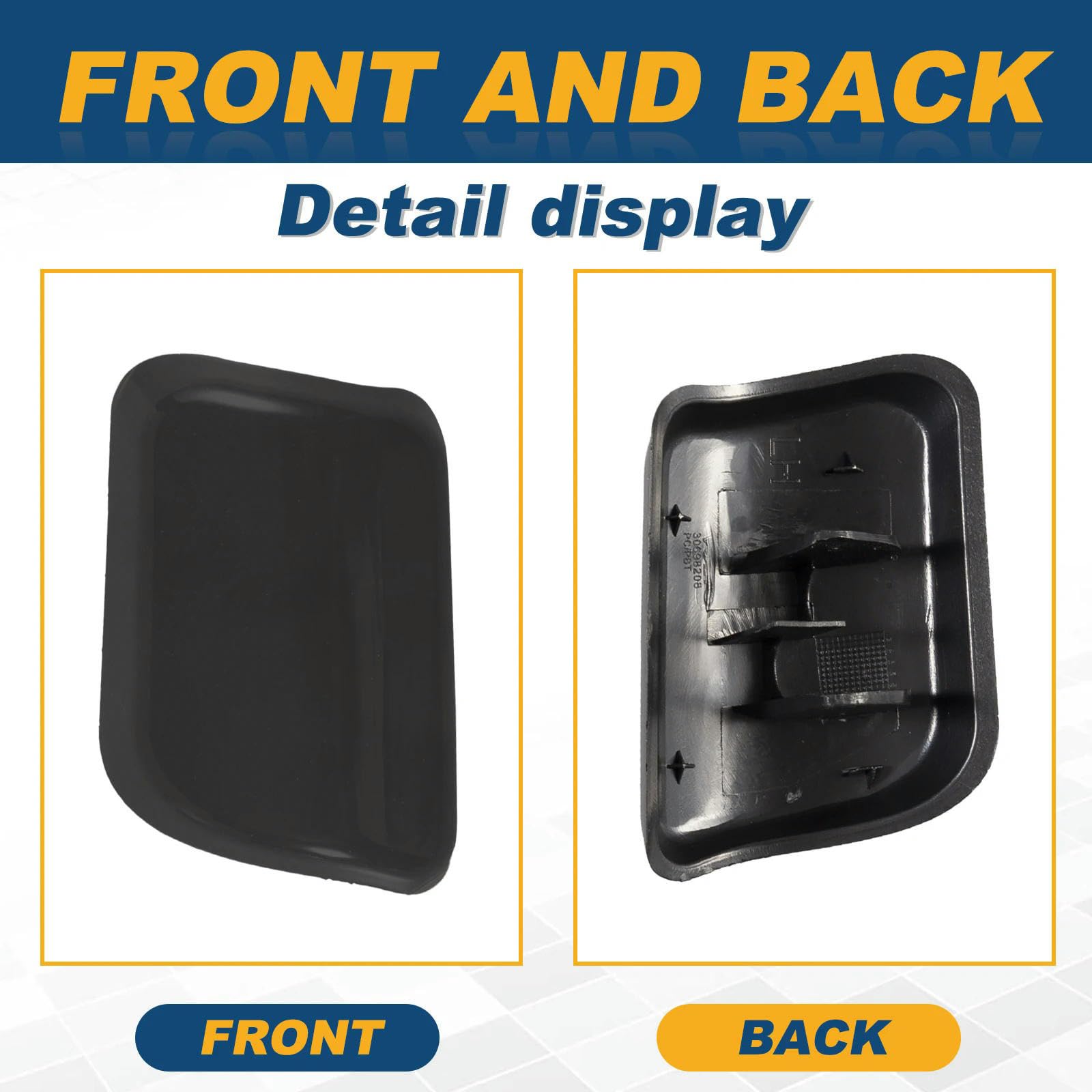 Pair Front Bumper Headlight Washer Nozzle Cover Cap Unpainted Car