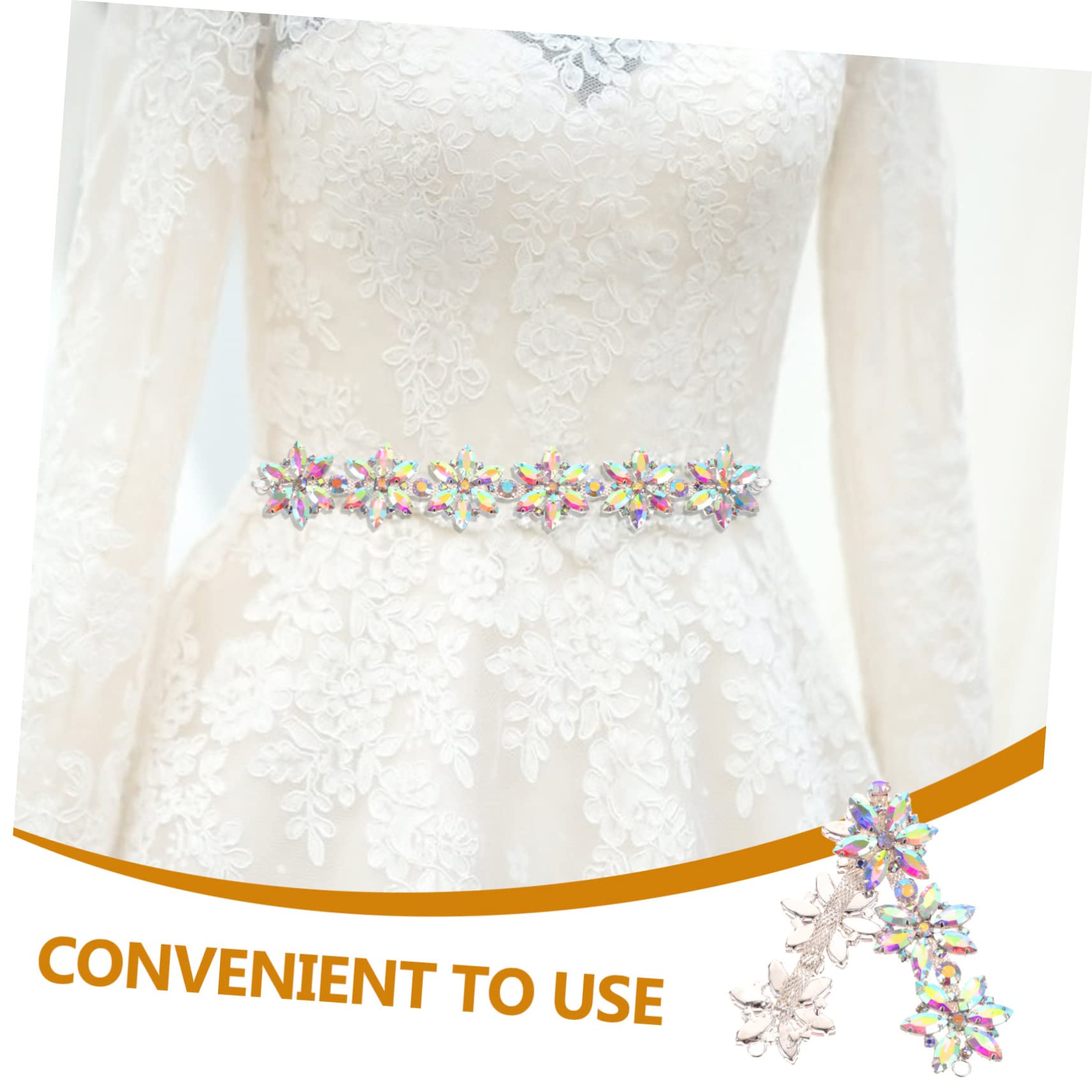 STOBOK 3 Stücke Strass Applikation Hochzeit Schärpe Gürtel Applikation Floral Design Patch Für Brautkleid