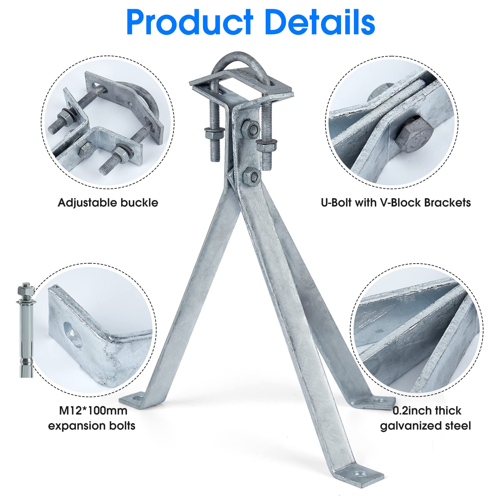 14 Inch HeavyDuty Antenna Wall Mount,Windproof Stand