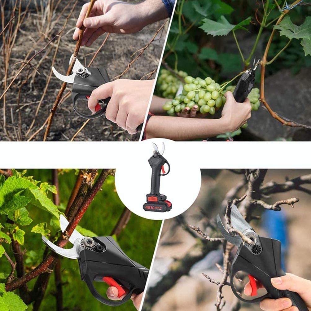 Tijeras de podar Tijeras de podar eléctricas inalámbricas afiladas a batería Tijeras de podar eléctricas portátiles, con Kit de Herramientas Diámetro de Corte 25 mm, batería * 2 ()