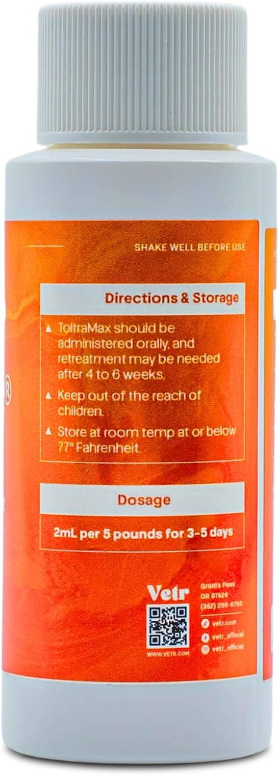 Toltrazuril 2.5% for Horses, Dogs, Cats, 60mL/2 Ounce, for Non-Food Chain Animals, Alfalfa