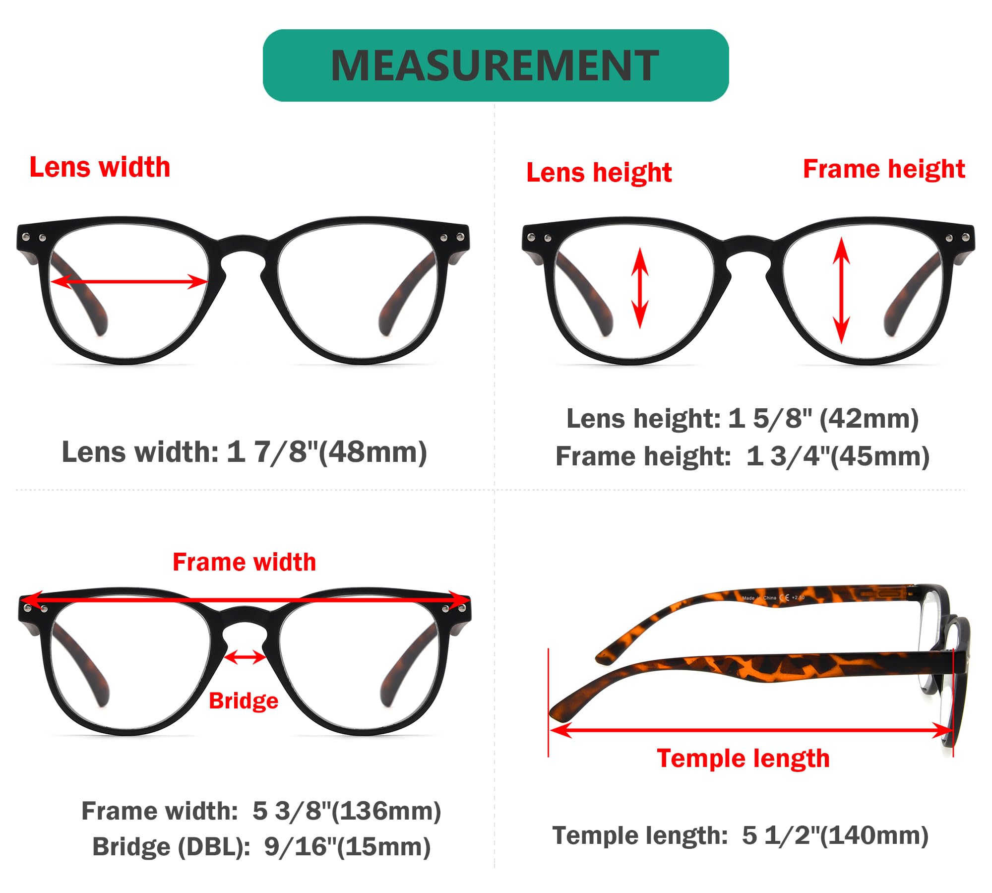 Eyekepper 4-Pack Round Full Coverage Ultrathin Flex Frame Reading Glasses Readers +1.75, 4 works Mix - Image 2