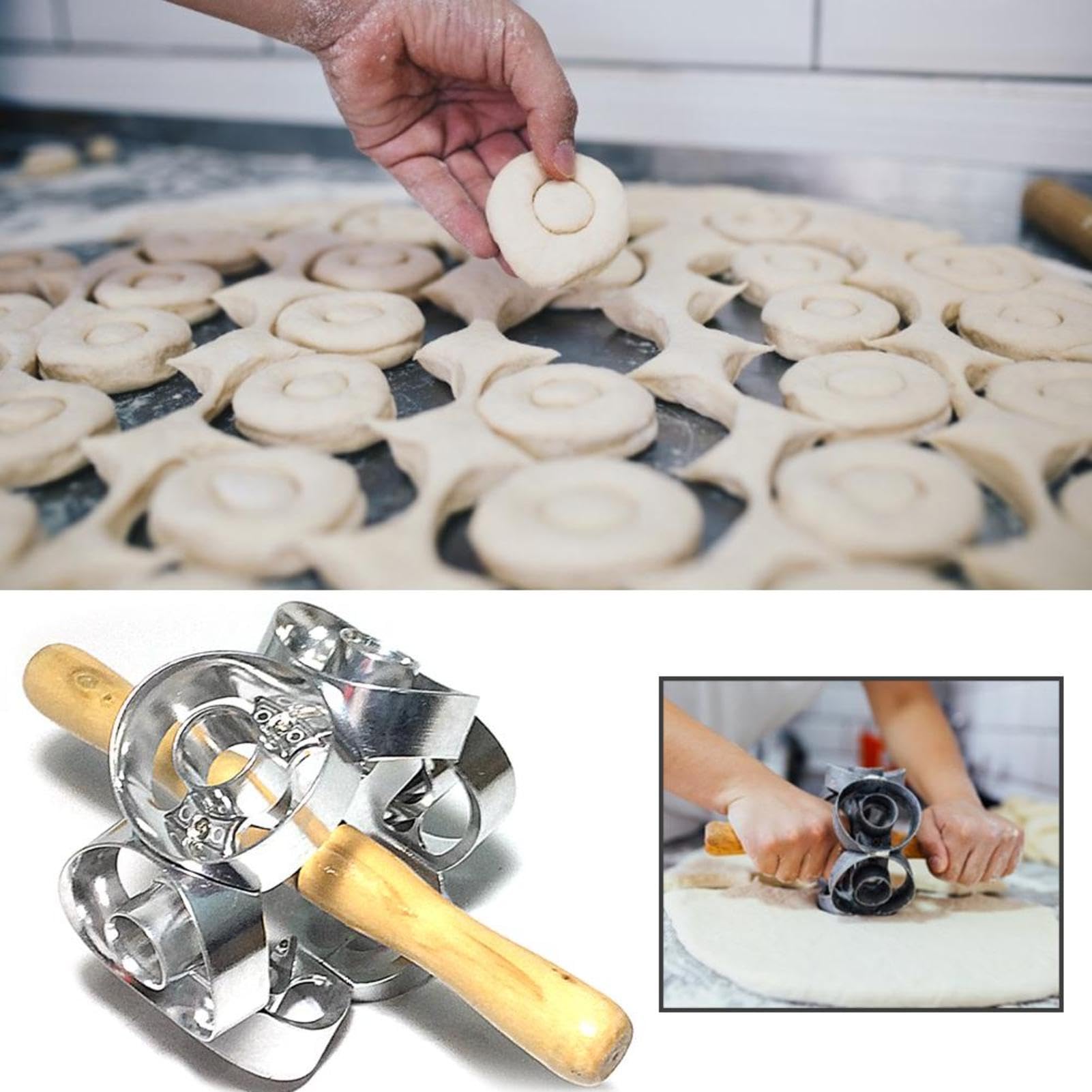 Narzędzie do krojenia ciasta, łatwy w użyciu wałek do pieczenia, bardzo wydajne narzędzie kuchenne do sklepów z deserami, łatwe do czyszczenia, idealne do pieczenia i gotowania