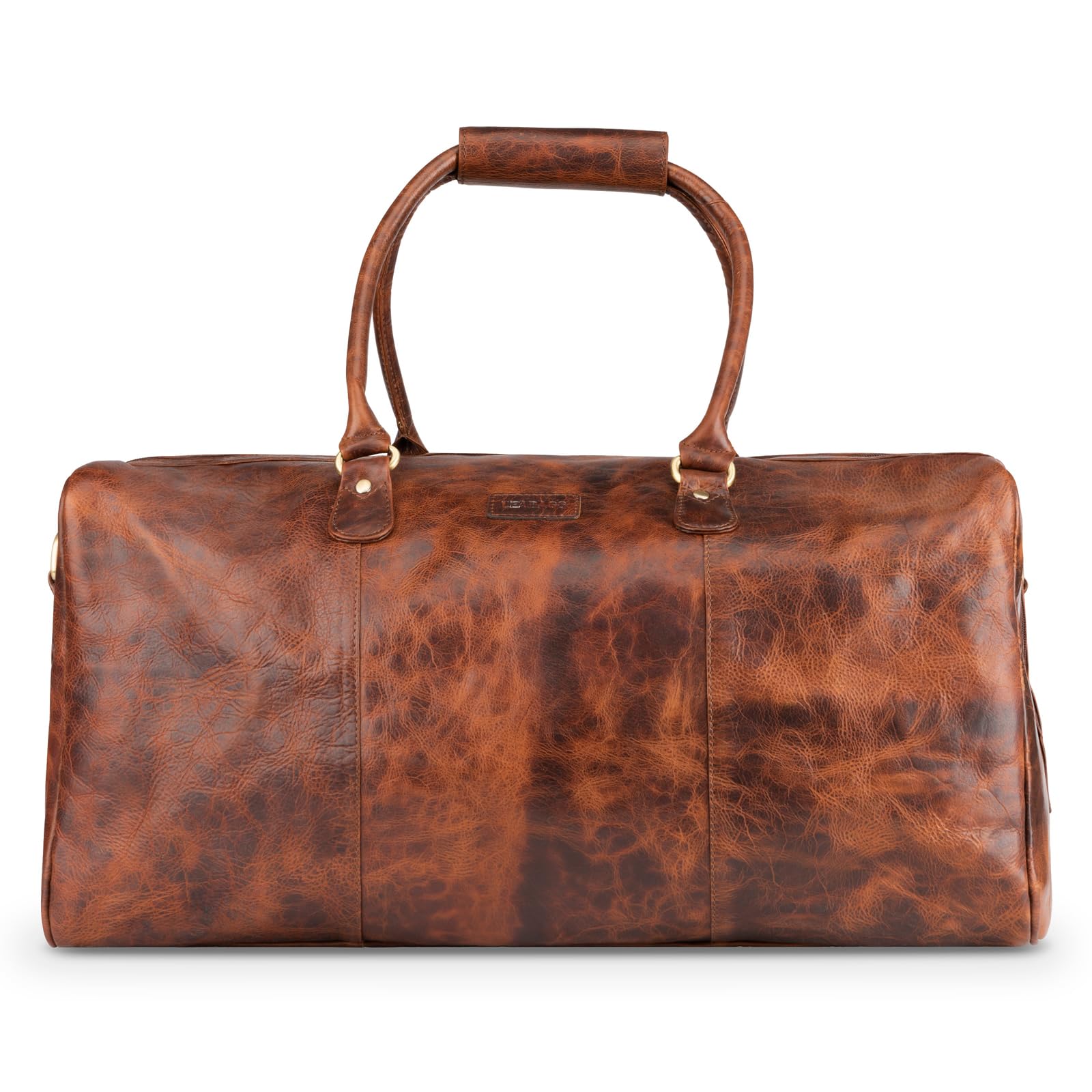 LEABAGS Bolsa de fin de semana mujeres y hombres | Bolsa de viaje de cuero genuino de primera calidad | Bolsa deportiva de 40 l | Bolsa de gimnasio | Bolsa de deporte | Grande