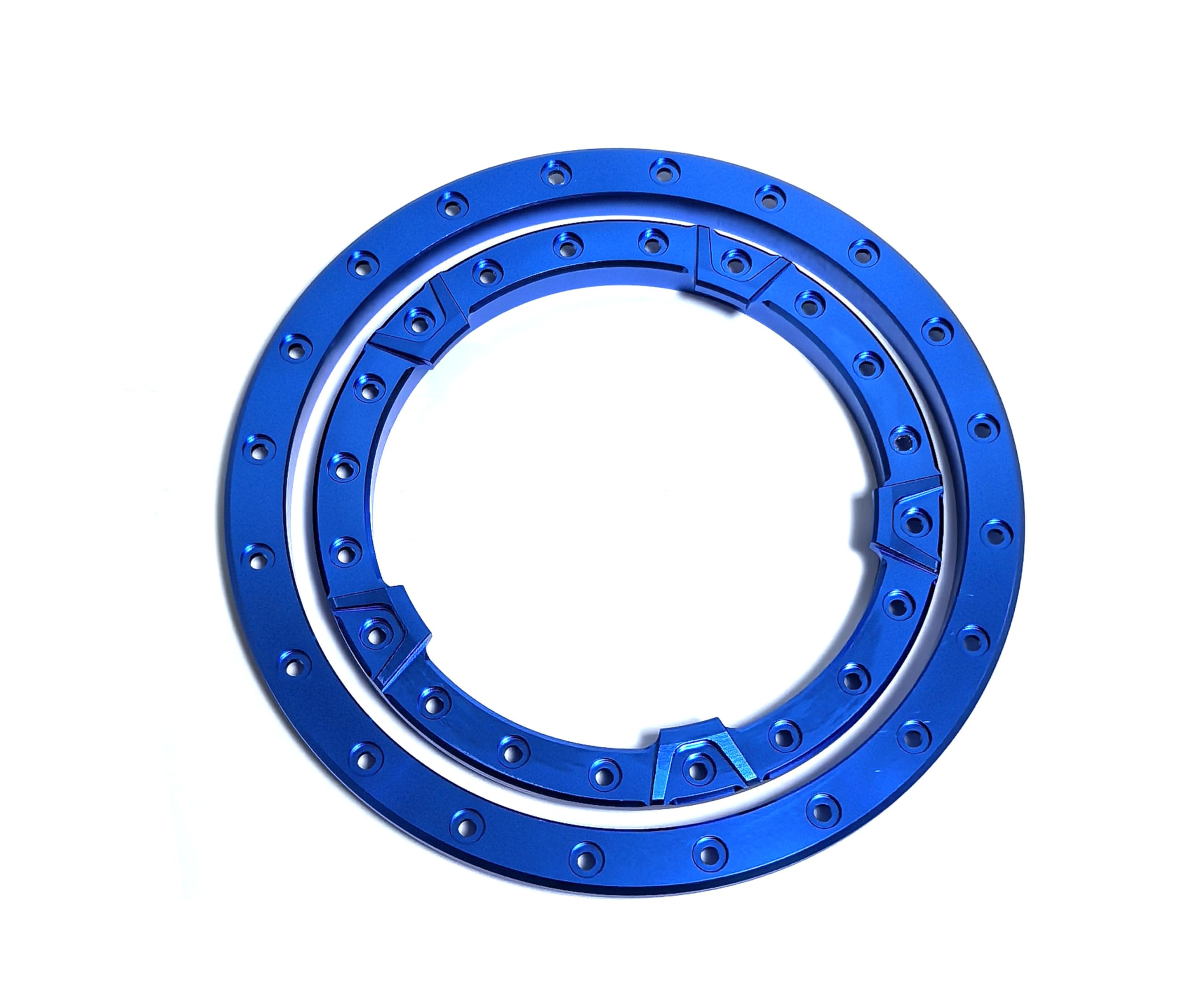 KEBEILEE CNC Alu Inner Outer beadlock Ring for PROLine PRO1015113 Road Tire & MX43 4.3" Tire (Blue)