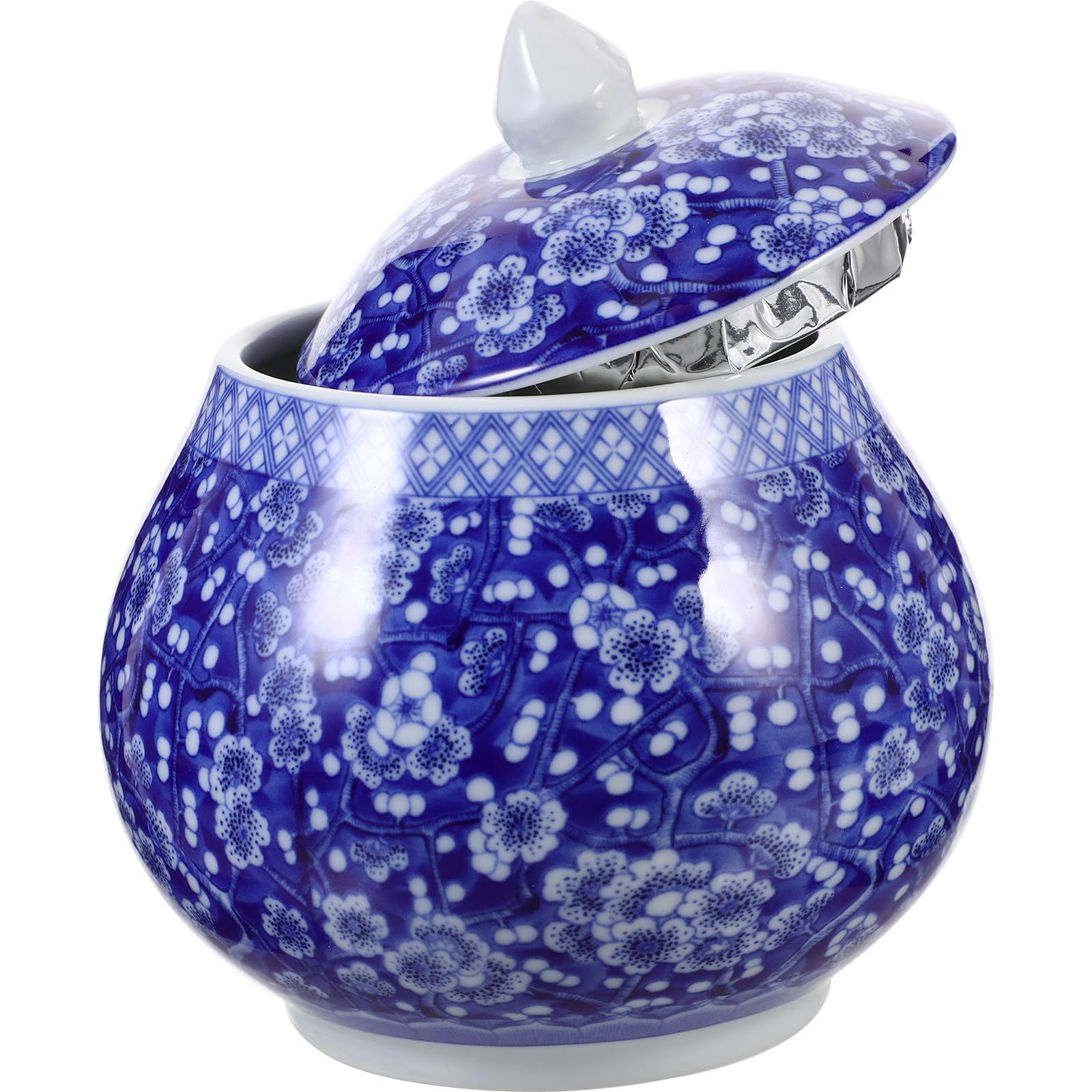 iplusmile Keramik Teedose Luftdicht mit Deckel Chinesischer Blaufarben Stil Küchenaufbewahrungsbehälter für Losen Tee und Trockene Lebensmittel
