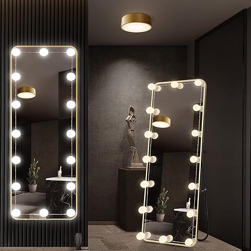 Miniatura 6 de Luces de tocador para espejo 16 bombillas LED luces de maquillaje de Hollywood 3 modos de color brillo regulable enchufar pegar para tocador baño