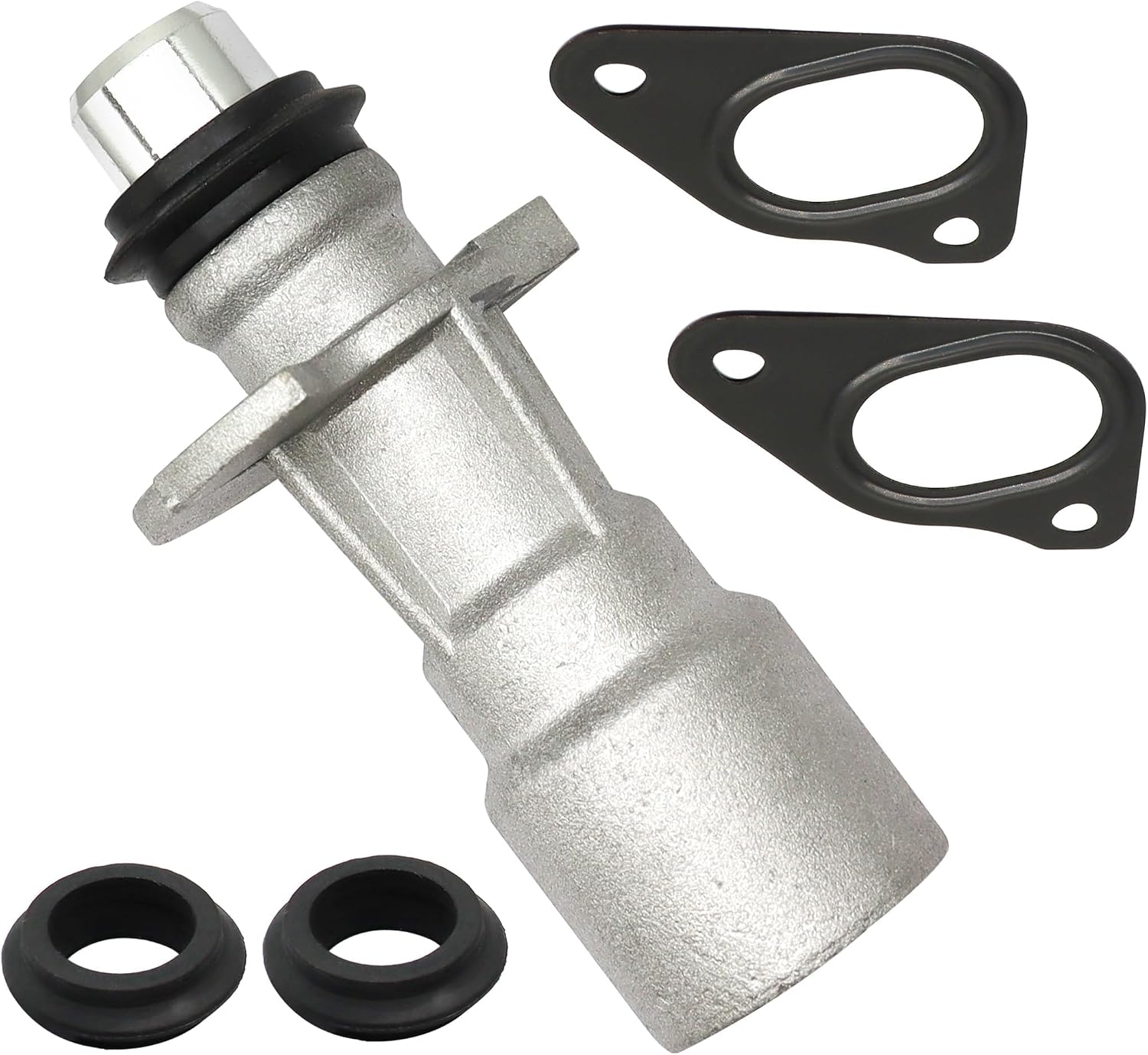 Aluminum Engine Oil Cooler Inlet Connector (with Two Water Pump Gaskets）Fit for Land Rover Sport LR4 Range Rover Replace # LR028136 LR030593 LR049370