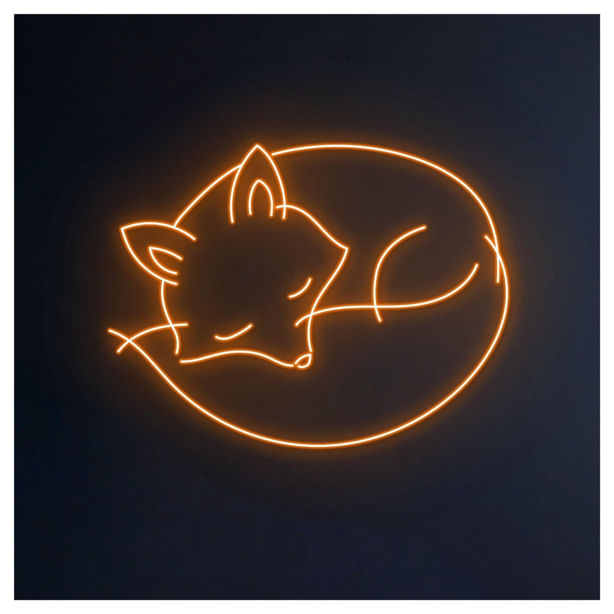 SHOUXI Sign Lamp Sleeping Fox Neon Sign, Suitable for Kids Room Wall Decor with Brightness Adjustable 50cm