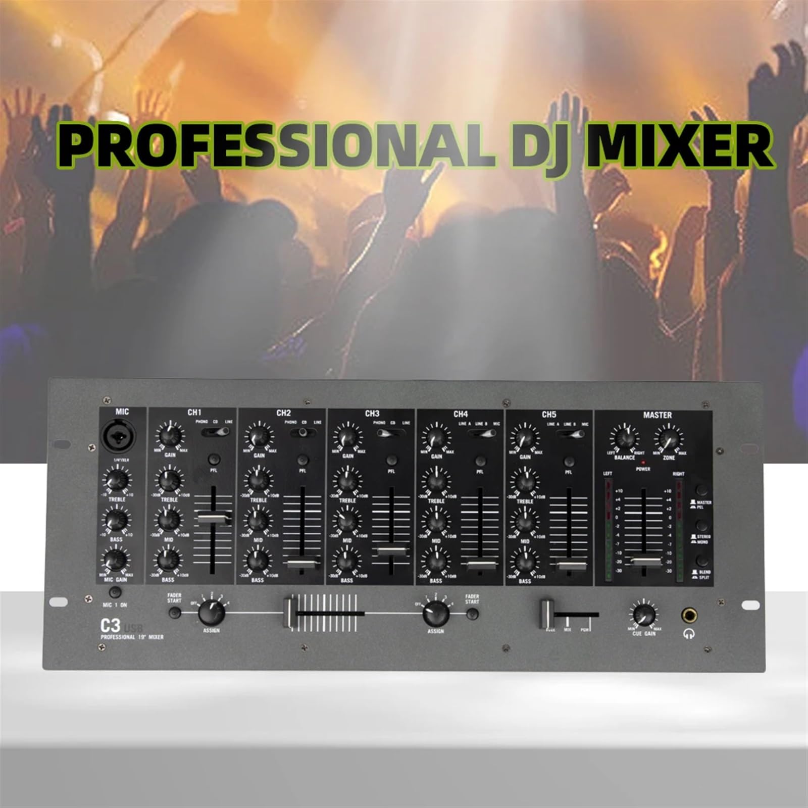 Controller DJ Mixer Audio-dio For Montaggio Su Rack Mixer Stereo DJ Professionale A 5 Canali Console Di Missaggio C3 Numark Dj Performance Sul Palco Professionale