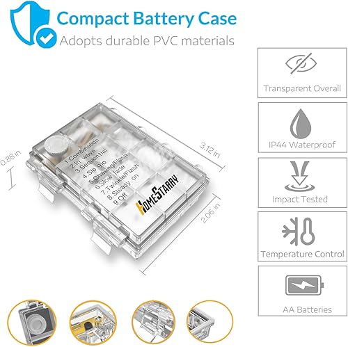 Miniatura 3 de Homestarry - Extensión de luces decorativas operada a pilas impermeable 8 modos control remoto 50 luces LED 164 pies para decoración de habitación