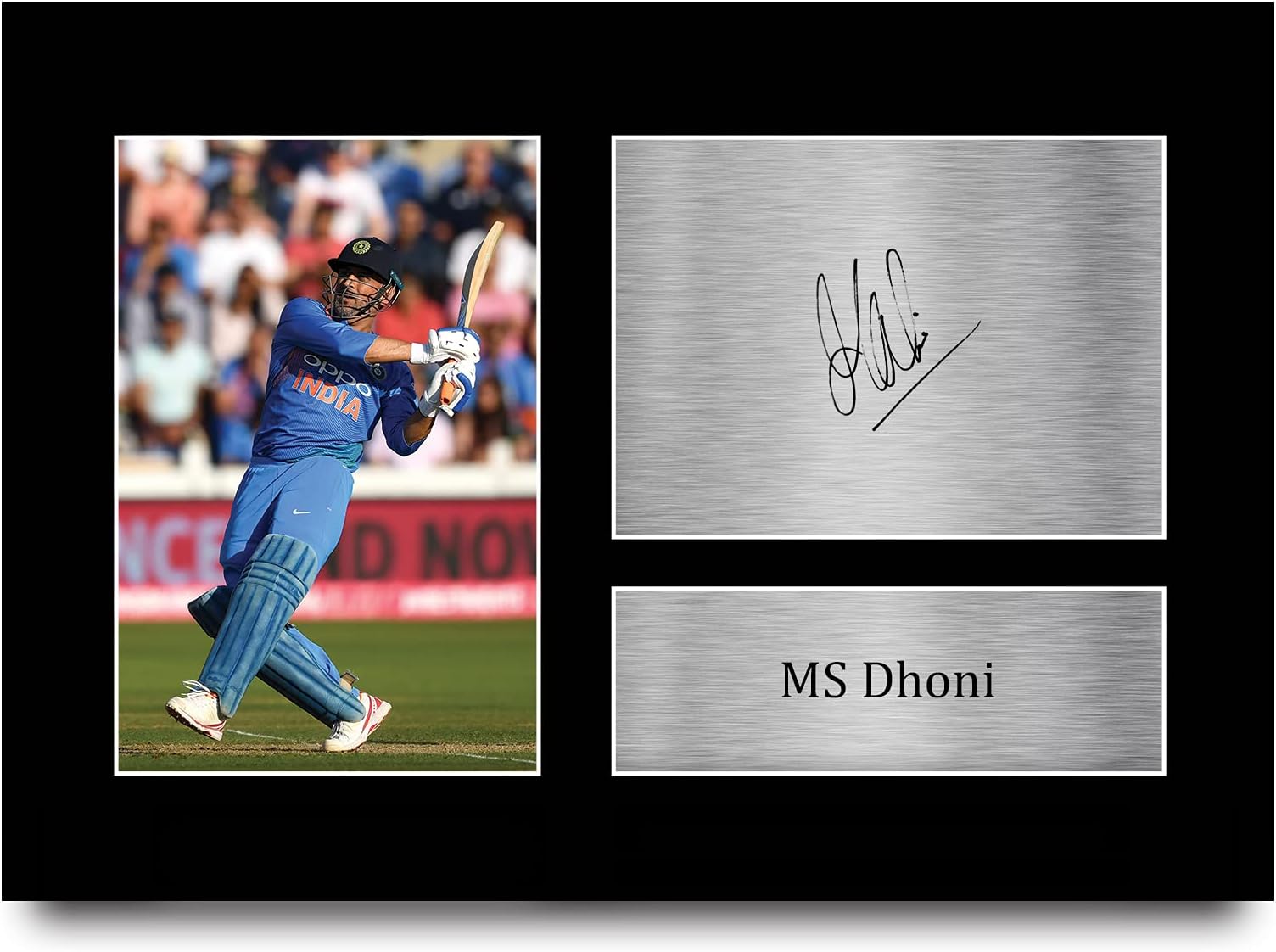 HWC Trading A4 MS Dhoni インディアン クリケットチーム ギフト クリケット選手の記念品ファンのためのサイン入りサイン入り写真
