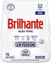 Brilhante Detergente Em Pó De Uso Geral Sem Perfume Limpeza Total Pro Pacote 4Kg