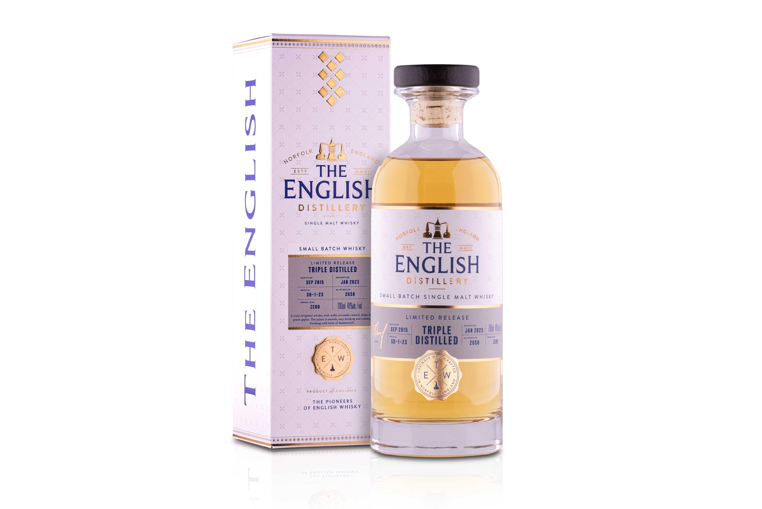 The English | Triple Distilled: Small Batch Single Malt Whisky 46% ABV (70cl)
