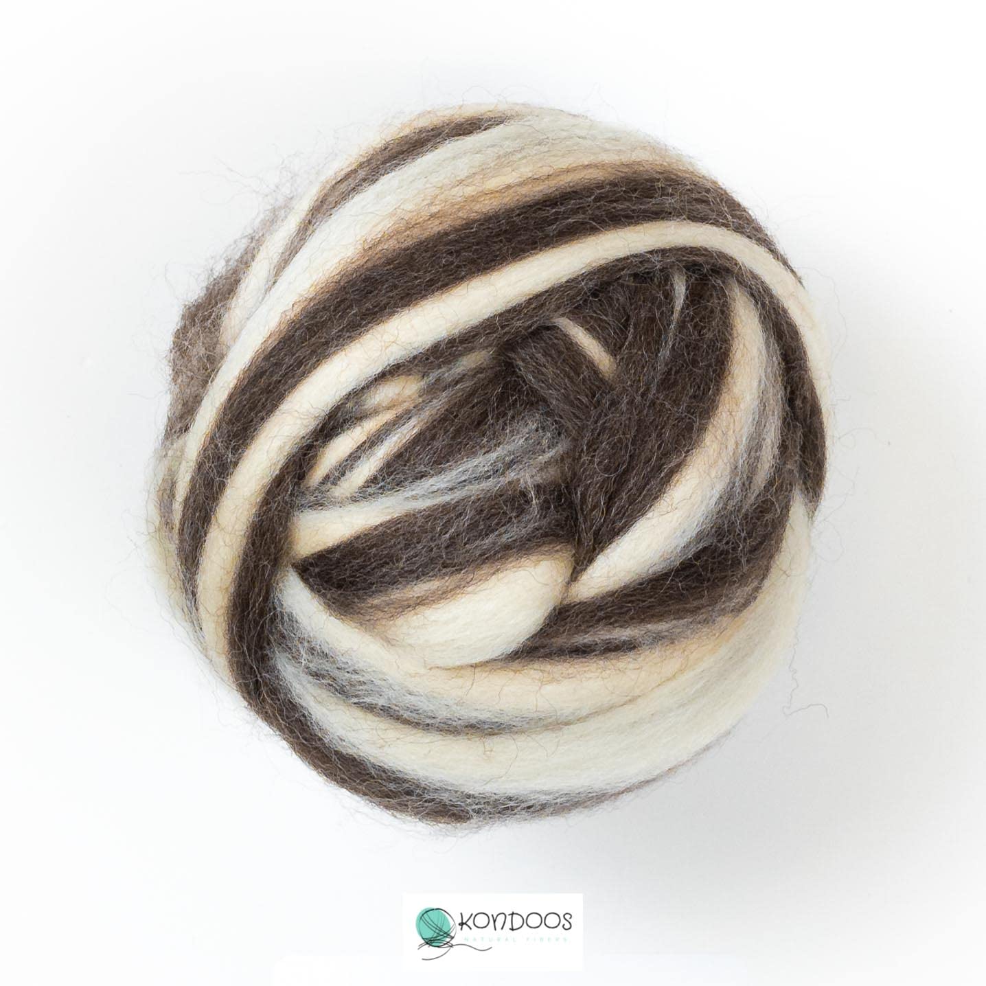 Kondoos Natural Blend Wool roving top, 227grams. Best Wool for Needle Felting handcrafts and Spinning. Natural Colours