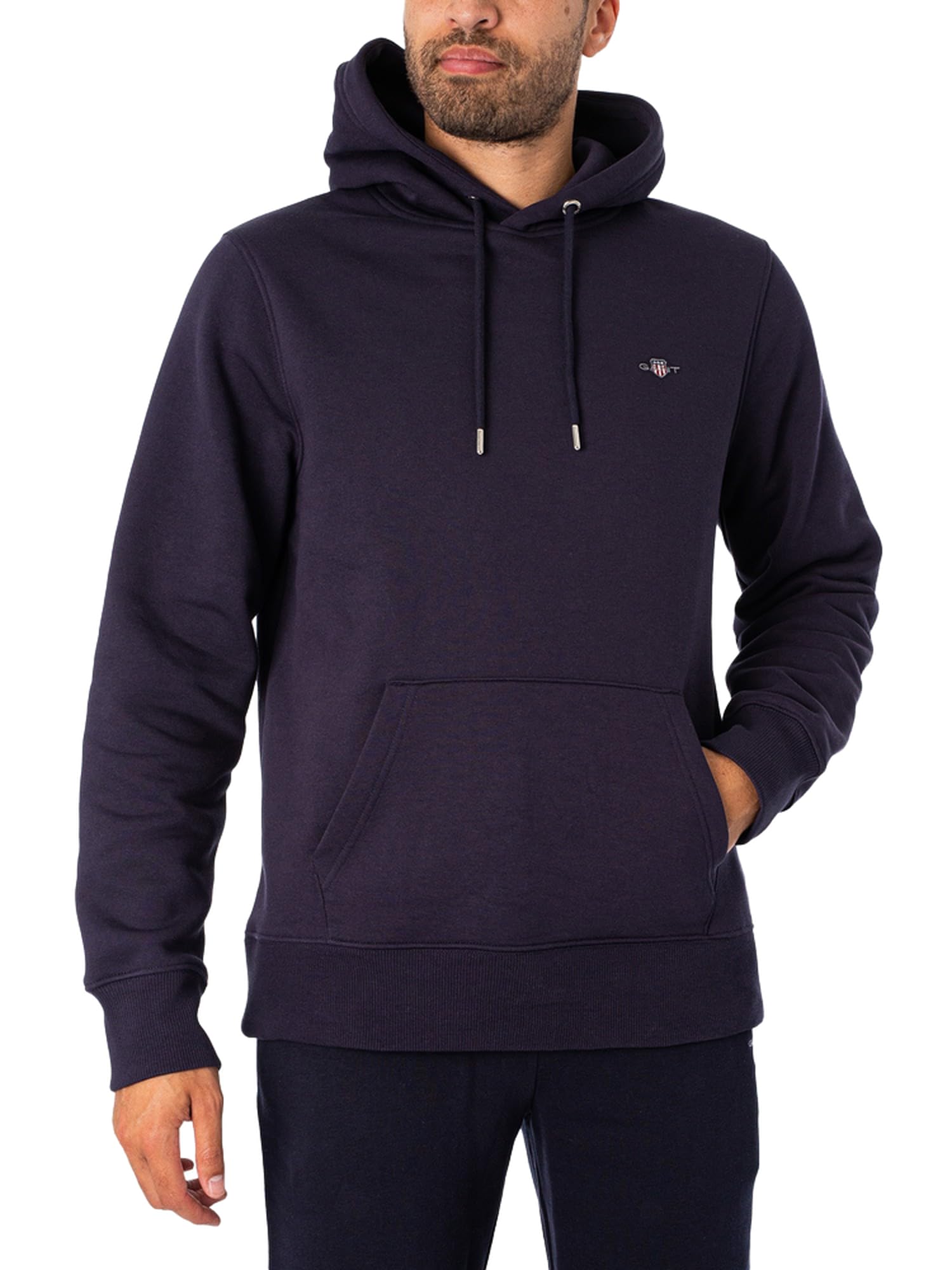 GANT Men's REG Shield Hoodie, Evening Blue, 4XL