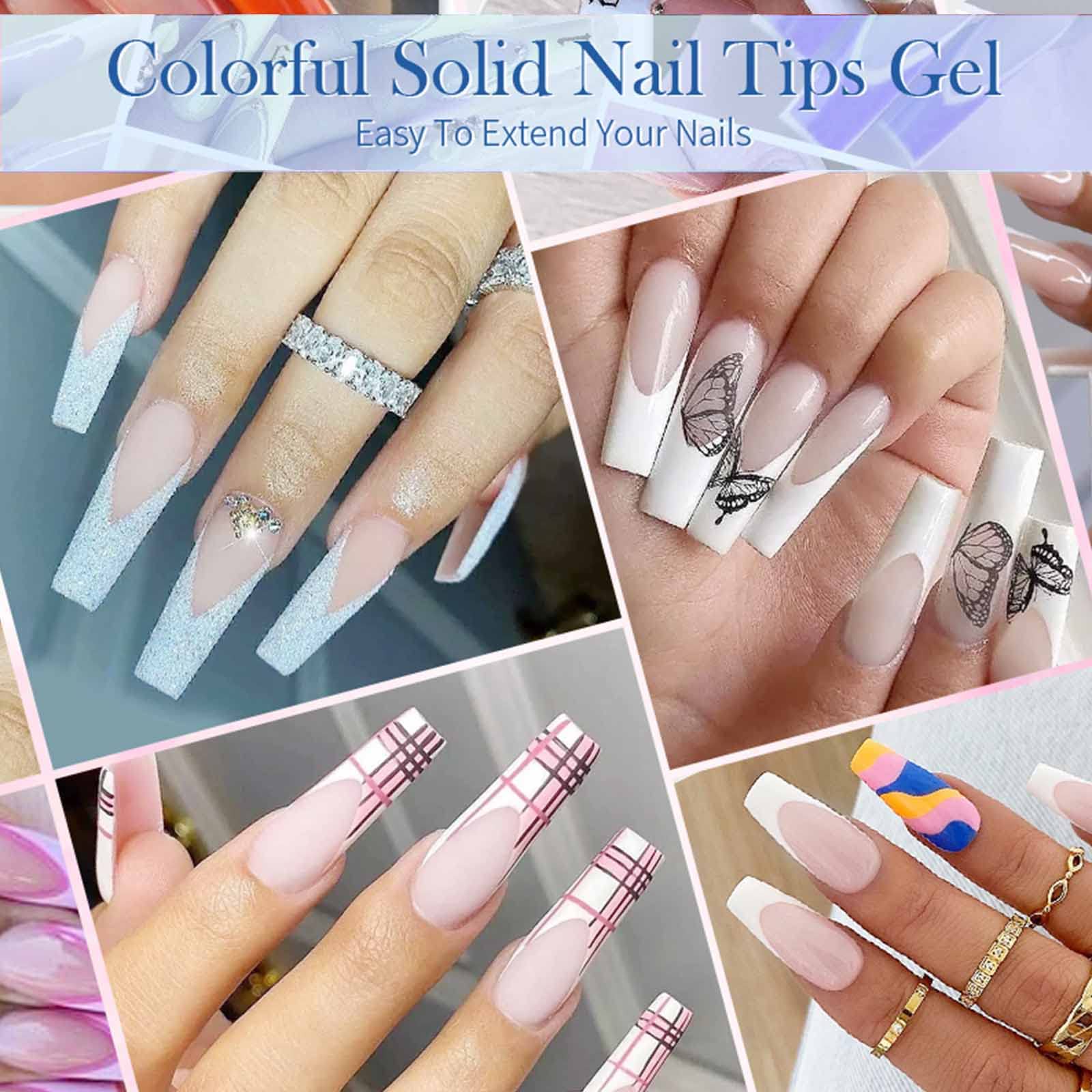 2 x 10 ml klej do paznokci, różowe nagie tipsy do paznokci akrylowych, klej Press-on Nail Art, klej do manicure, powolne utwardzanie