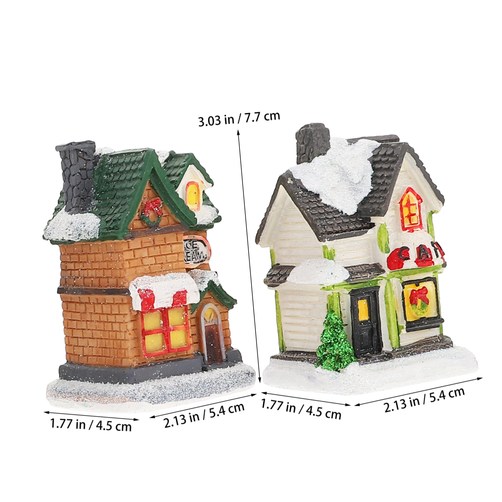 Cabilock Adornos Luminosos para Casas de Nieve Villas Navideñas Iluminadas de Resina Decoraciones de Pueblo Navideño para Casa para Decorar el Árbol de Navidad Mesa de Navidad