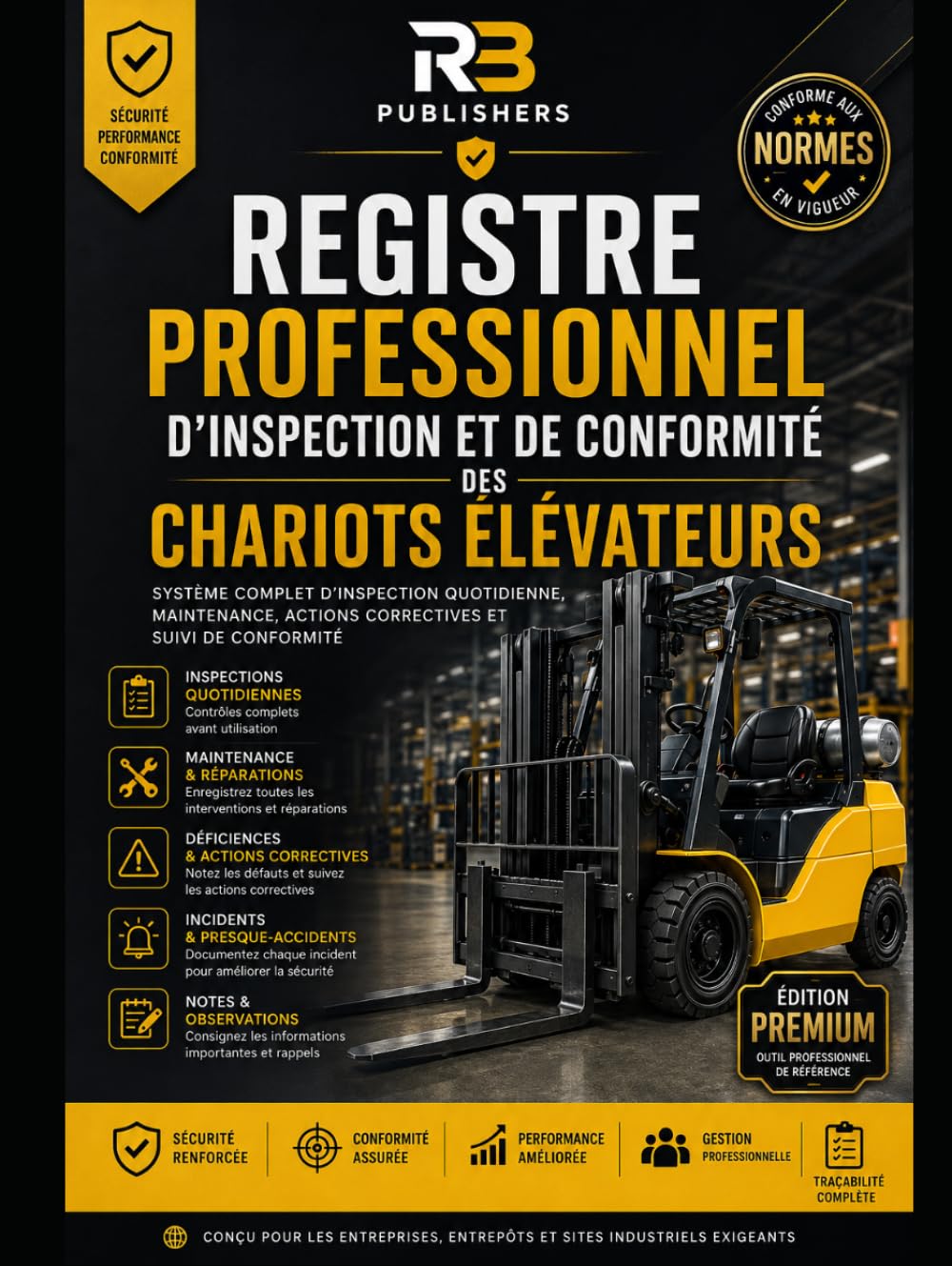 Registre Professionnel d'Inspection et de Conformité des Chariots Élévateurs: Système Complet d'Inspection Quotidienne, Maintenance, Actions ... Entreprises, Entrepôts et Sites Industriels