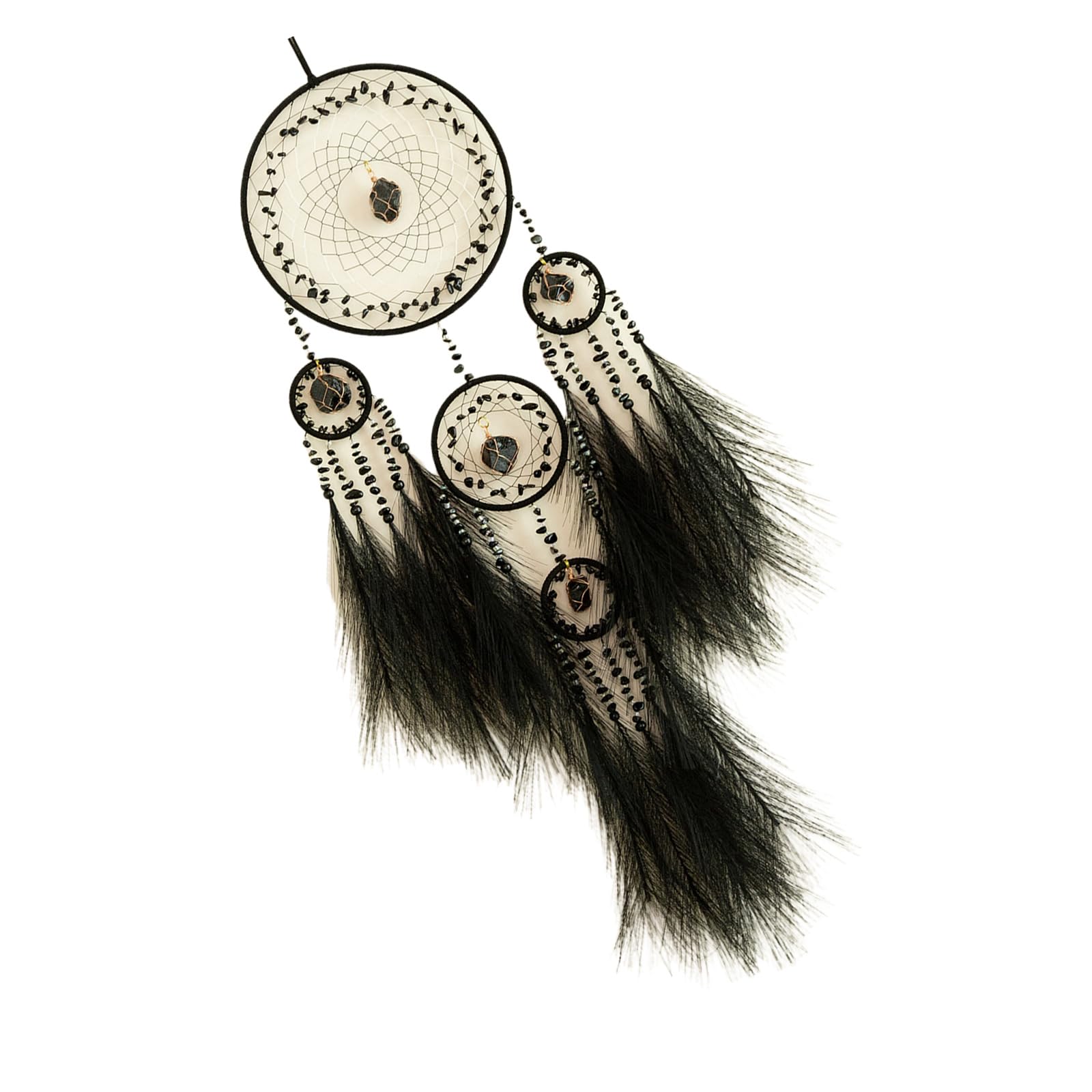 Dreamcatchers Wall Art Hanging Decoration with Pampas Grass and Crystal Stone for Bedroom or Wall Hanging Decors Craft