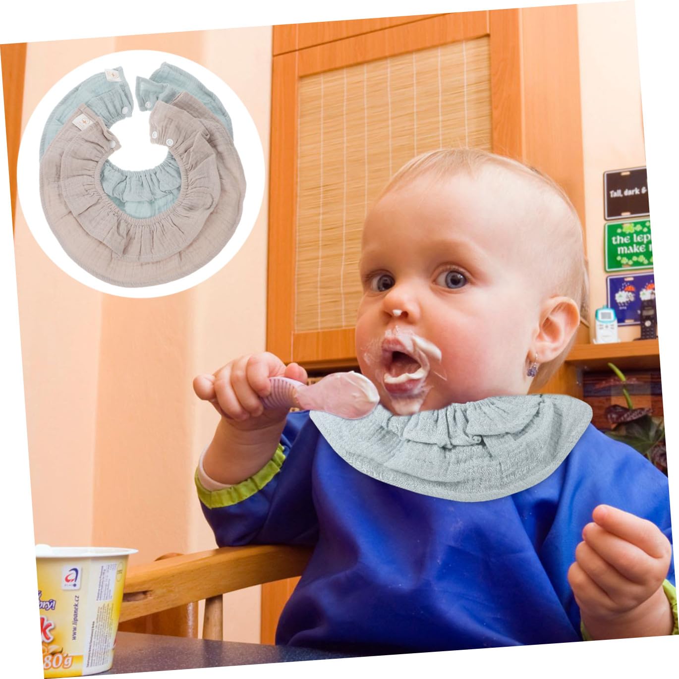 Abaodam 6piezas Baberos De Algodón Absorbentes Para Diseño Cómodo y Flexible Para Babas y La Ropa