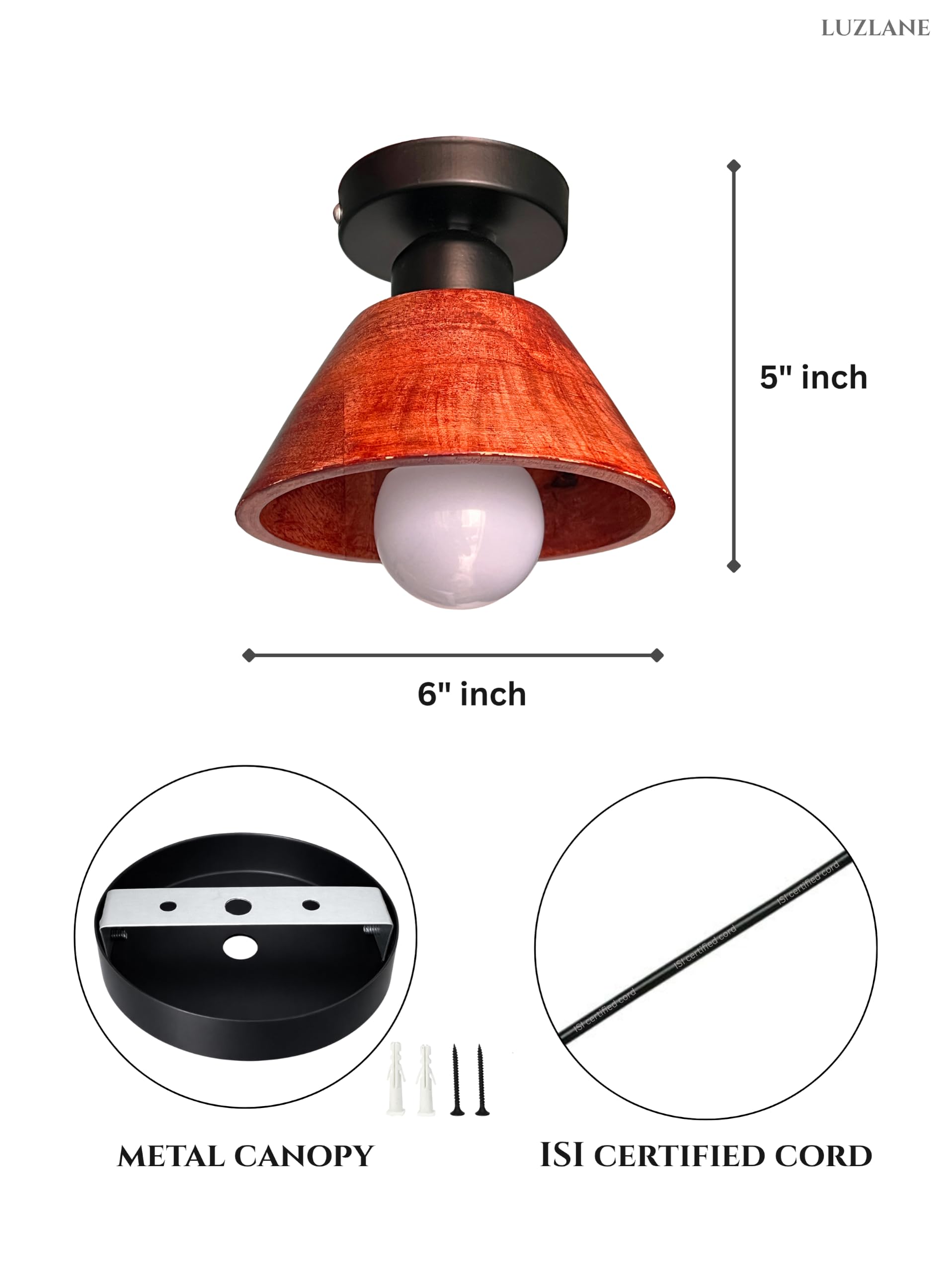 Walnut Wood Ceiling Light - Modern & Rustic -6 Walnut Wood Ceiling Light - Modern & Rustic -6