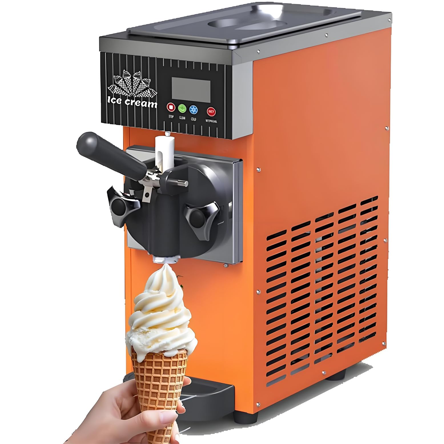 WYBYYDS Soft Serve Machine Countertop Ice Cream Maker Orange