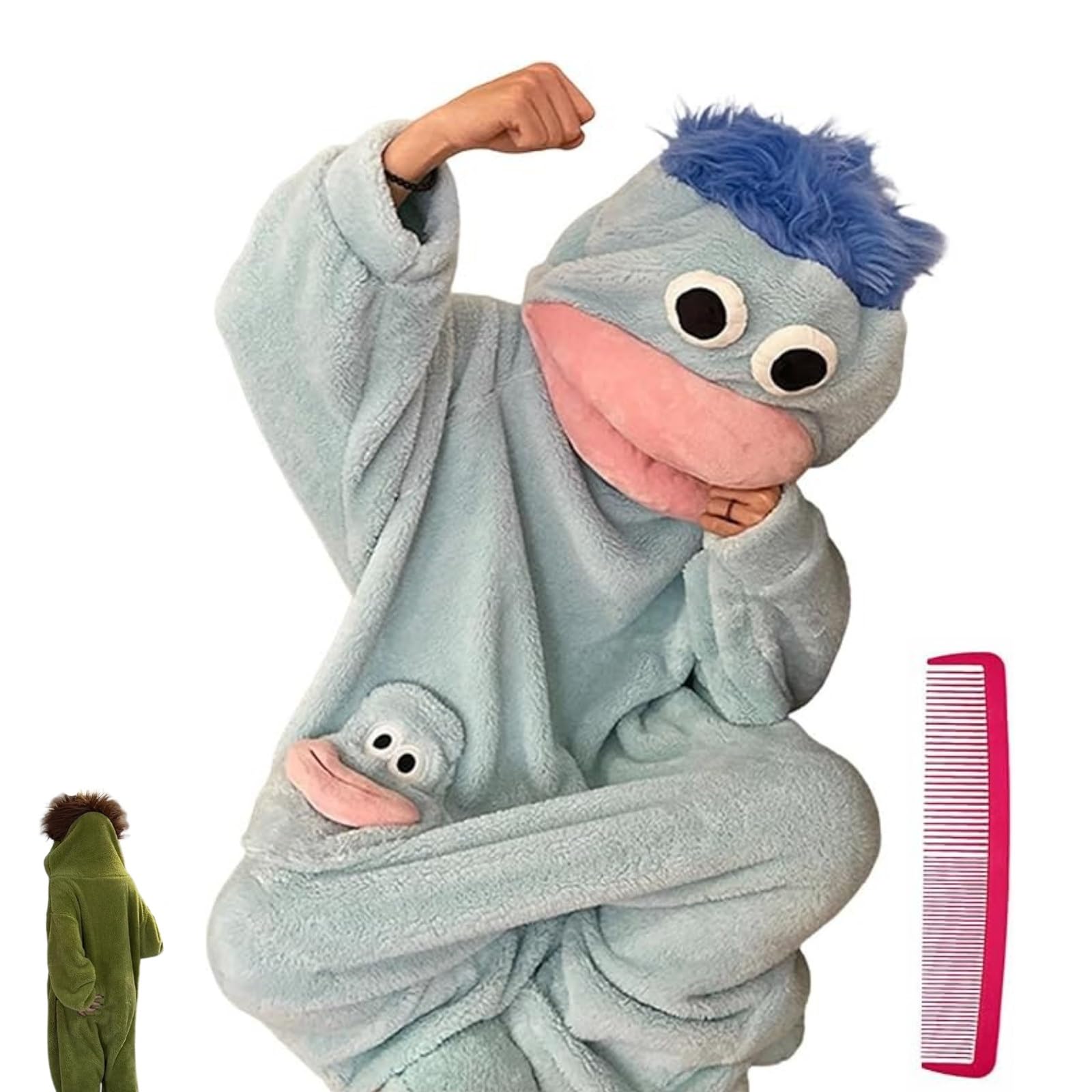 Damespyjama uit één stuk met sterren, onesie met capuchon