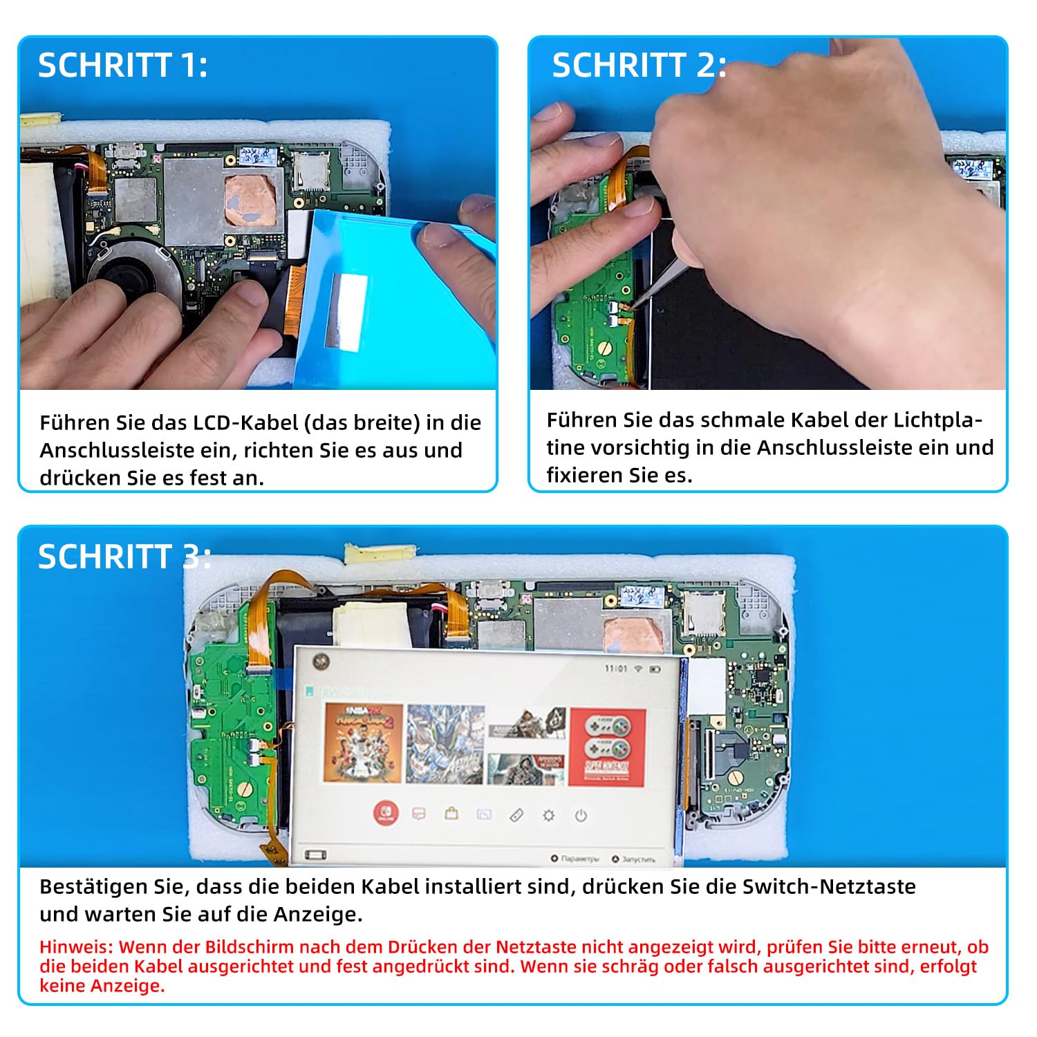 Wigearss LCD Display Ersatzbildschirm und Reparatur Werkzeuge Kit für Nintendo Switch Lite