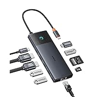 Baseus Docking Station Dual Monitor,10 Gbps 10 in 1 Docking Station con 2 HDMI Single 4K @120Hz