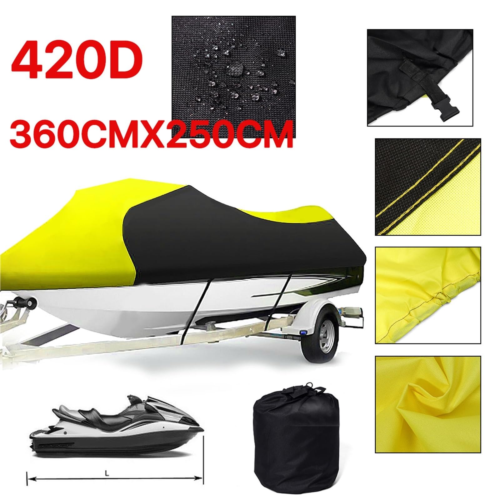 Funda Impermeable para Moto Acuática, Tamaño L/XL 420D, para Barco, Motor para Sea Doo GTI
