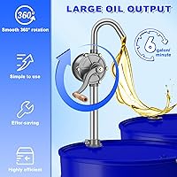Vista 5 de Bomba de tambor de 55 galones Bomba manual de transferencia de mano rotativa, toda de aluminio, para barriles de 5-55 galones - Aceite, diésel