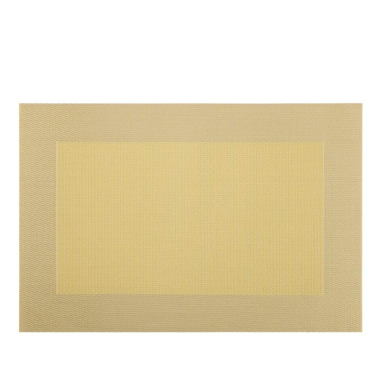 AMDXD 6er Set Tischsets Platzsets Textil Quadratisch, PVC Platzset Abwaschbar Rechteckig Anti-Rutsch, Tischuntersetzer Gelb für Esstisch, Antifouling und Leicht zu Reinigen, 45x30CM