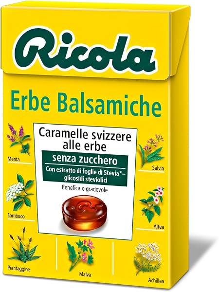 Ricola - Caramelle Balsamiche alle Erbe, Senza Zucchero, Gusto Melissa Limoncella - Barattolo da 1kg - 5