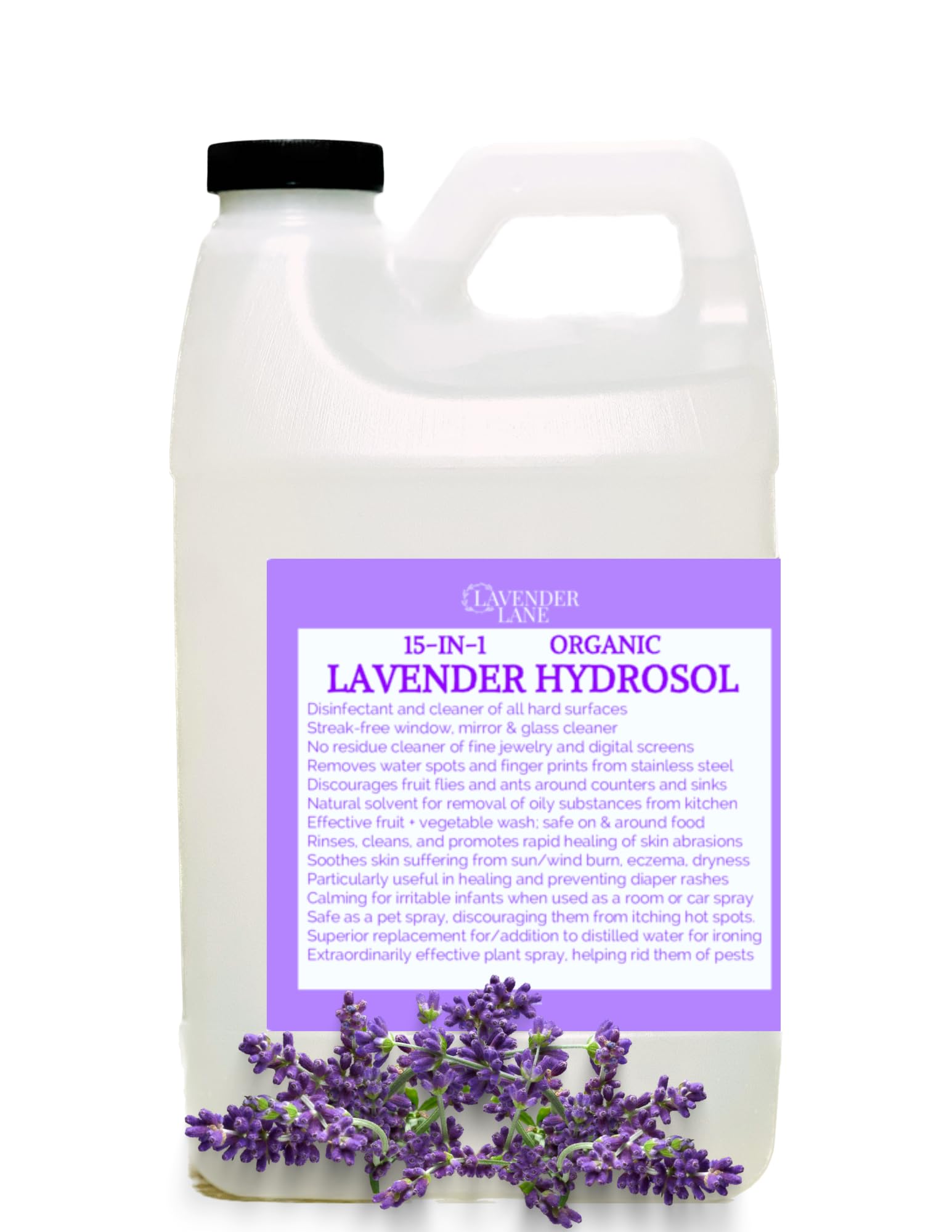 Lavender Hydrosol Floral Water, 64 oz - Distilled on Our USA Lavender Farm, Facial Toner, Aromatherapy, Linen & Room Mist