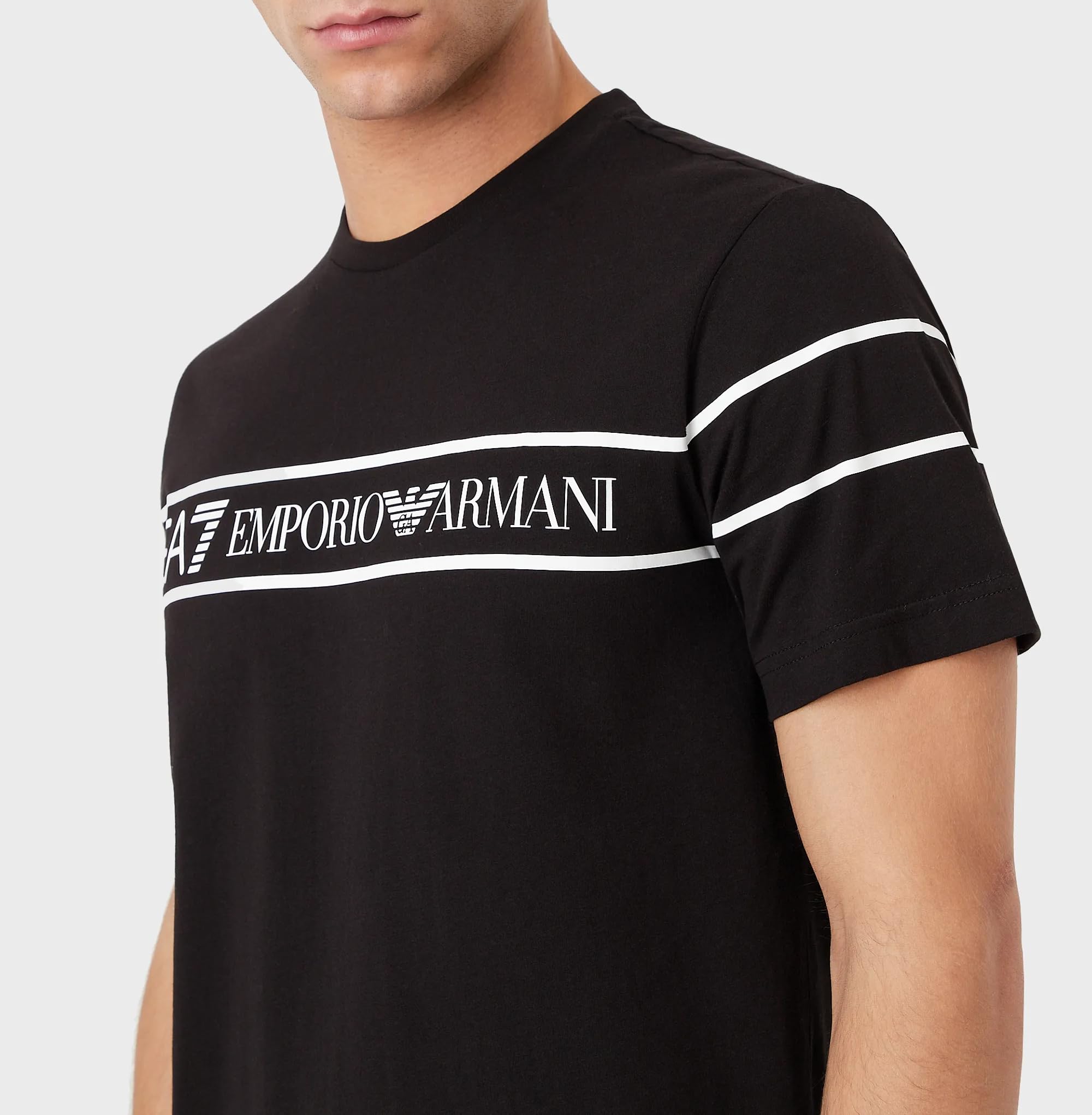 Emporio Armani Maglietta T-Shirt Uomo EA7 3RPT46 PJ02Z, Manica Corta, Girocollo (Nero, L)