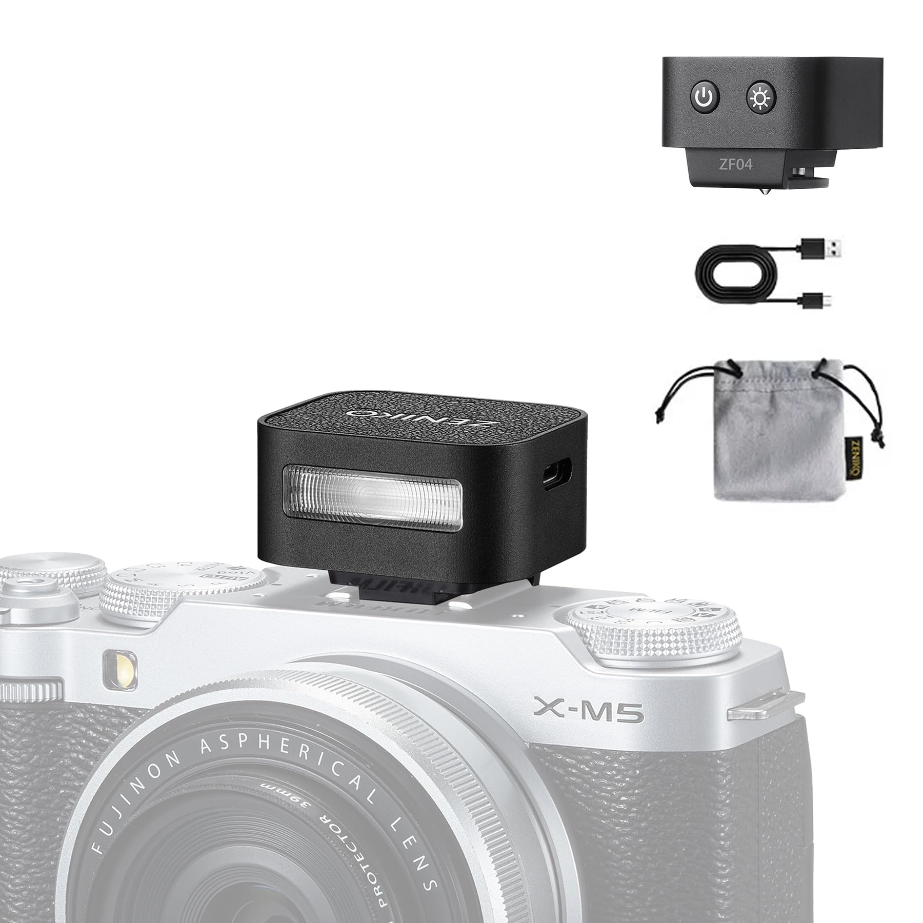 ZF04 Mini Camera Flash Speedlite 2 Power Levels, 372 Flashes At Full Power Cct 6500k 200k With Universal Hot Shoe Mount 3s Fast Recycling For Sony Canon Nikon Dslr Black Zf04