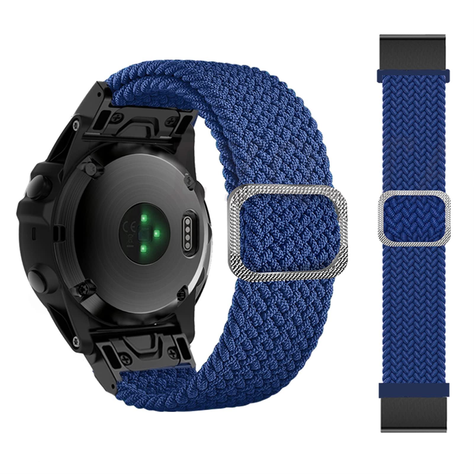 Bracelet montre sport nylon 22mm bleu idéal pour le trail et le running
