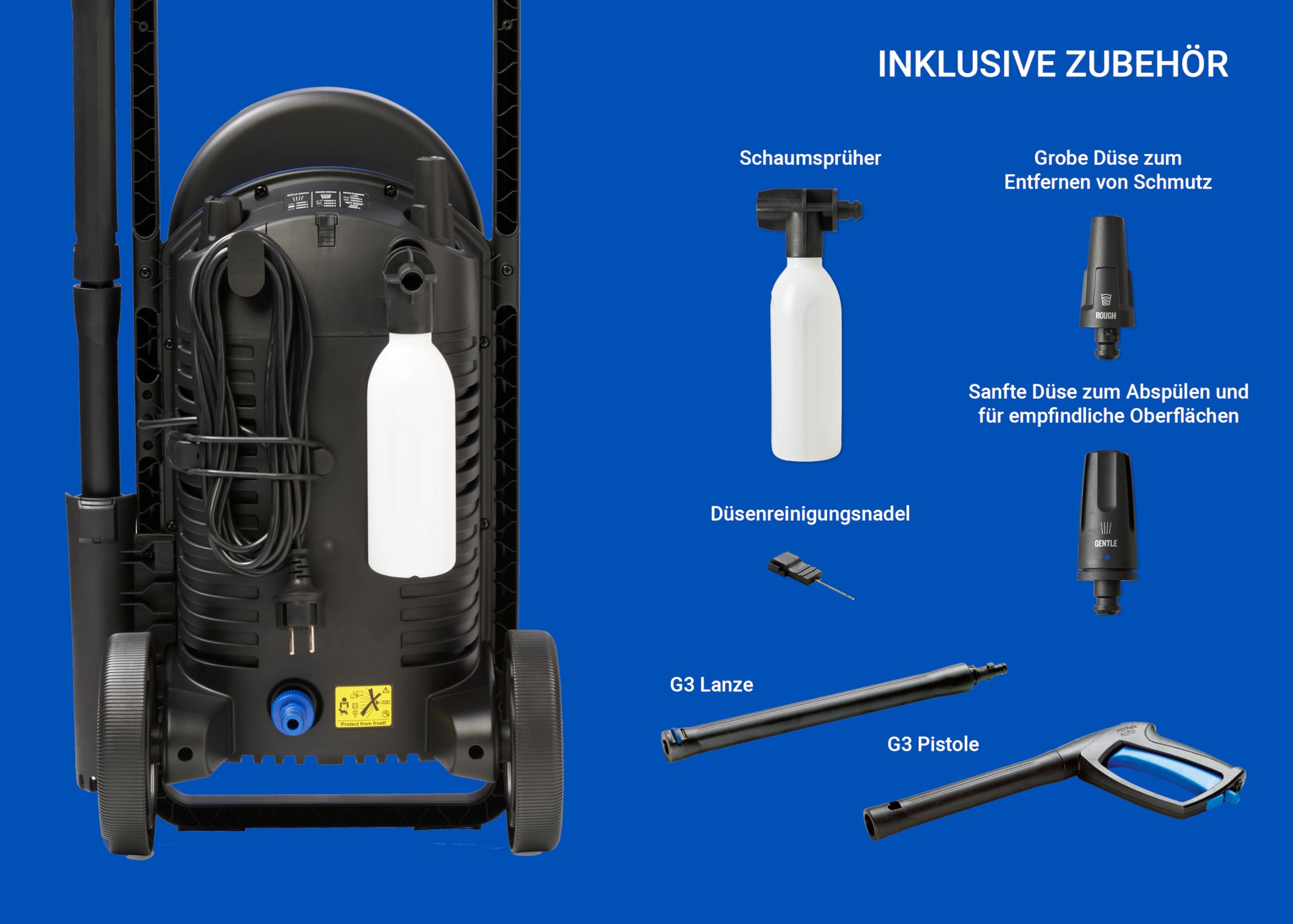 Nilfisk Hochdruckreiniger Core 140 Bar Druck mit PowerControl - Pressure Washer Für Terrassen, Werkstätten und Autos (1800 W)