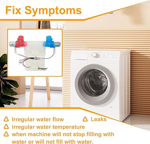 Miniatura 6 de W11101906 W11210463 Washer Water Inlet Valve, Replaces For W10701461 W10883458 W10869803 W11038696 AP6329219, Compatible with Whirlpool Amana
