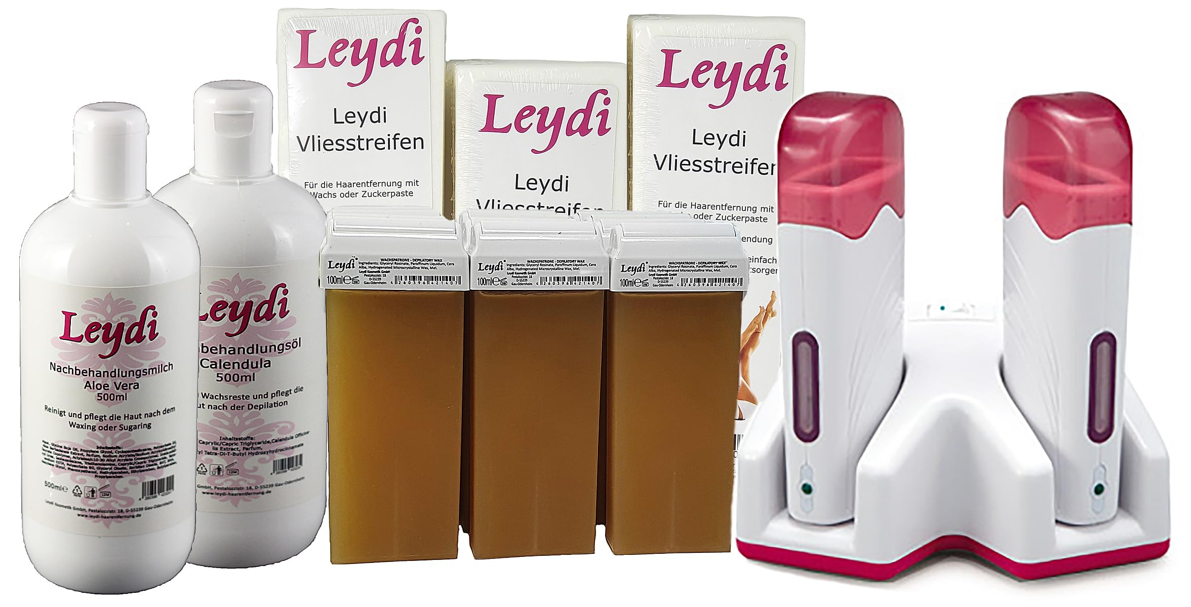 Leydi Duo - Doppel Wachspatronenset Honig - Profi Waxingset zur Haarentfernung