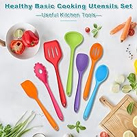 Vista 7 de TeamFar Silicone Kitchen Utensils, 7-Piece Kitchen Cooking Utensil Set with Turner Spoon Spatula Ladle, Perfect for Baking Cooking Mixing