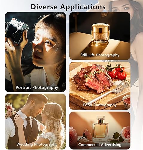 Miniatura 9 de LENSGO Luz de cámara retro 40H, 40 W bicolor 2700K-7000K CRI 96+ luz de video, 2600 mAh, 8 modos de luz, brillo ajustable y temperatura de color