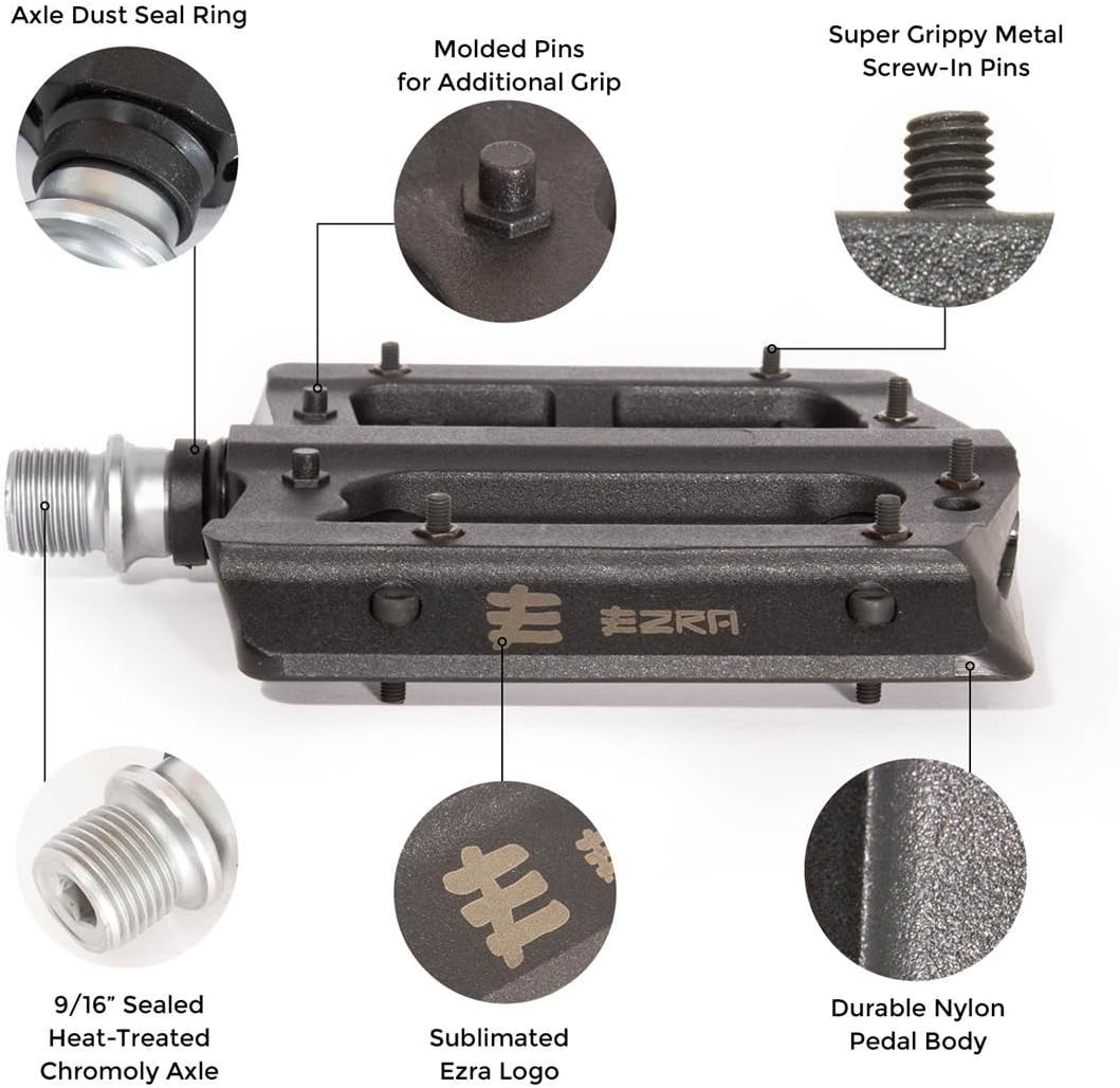 Flat Mountain Bike Platform Pedals by Eastern Bikes for MTB and BMX