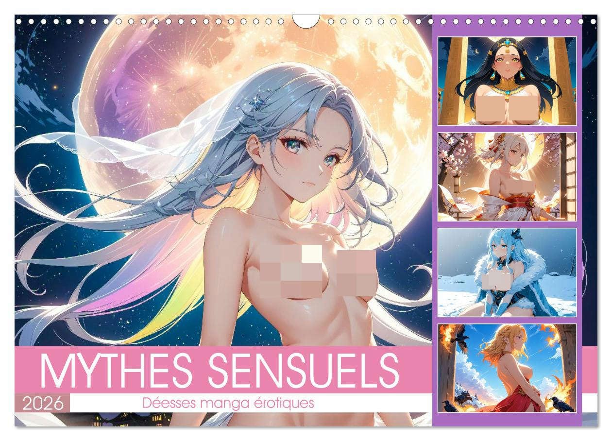 Mythes Sensuels - Déesses manga érotiques (Calendrier mural 2026 DIN A3 horizontal), CALVENDO calendrier mensuel: Douze déesses manga érotiques se ... beauté et d'imaginaire. (CALVENDO Érotisme)