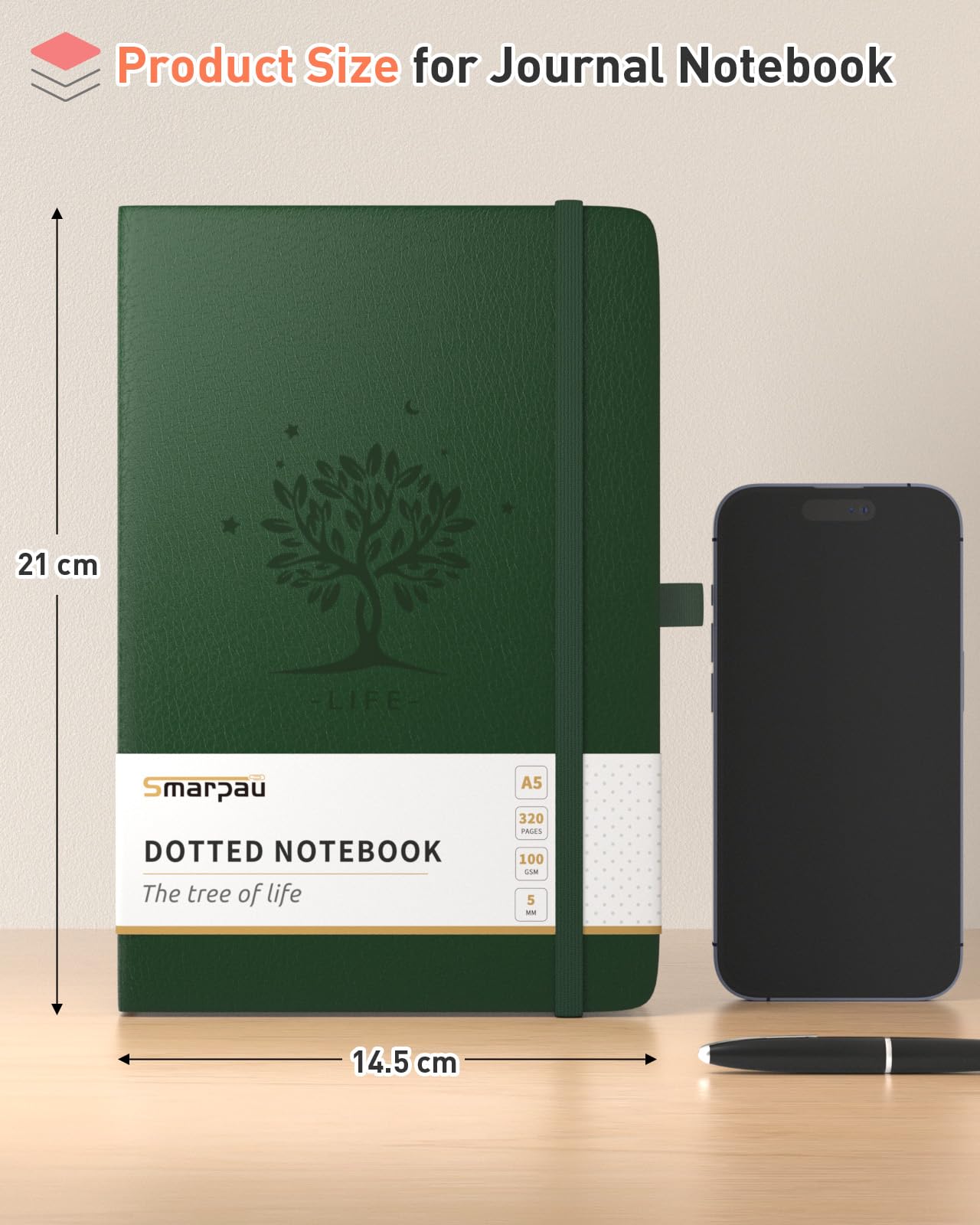 Smarpau A5 Bullet Dot Grid Journal 320 Pages - Image 2